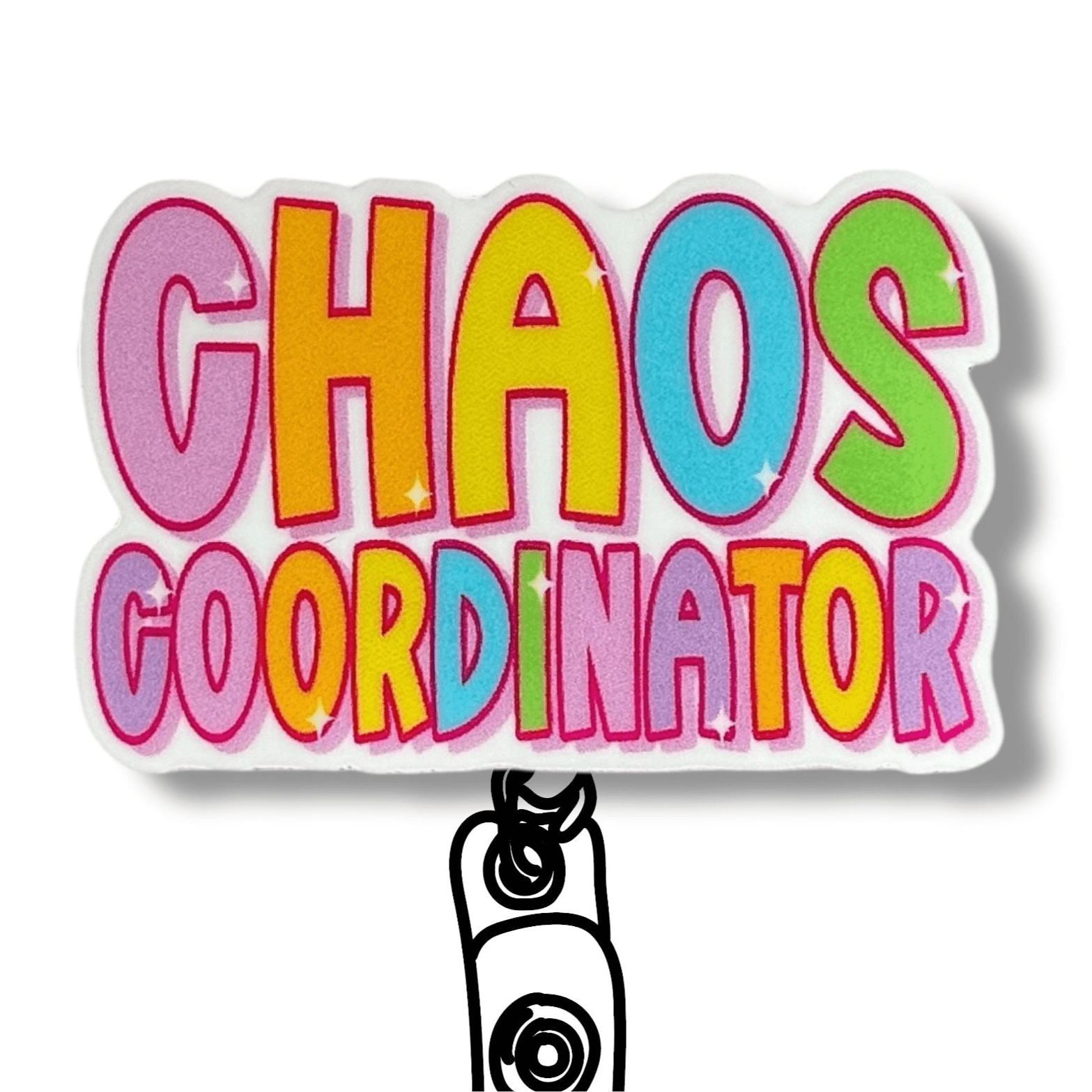 Acrylic Chaos Coordinator Badge Topper + Reel - | Happie Potato Image 1