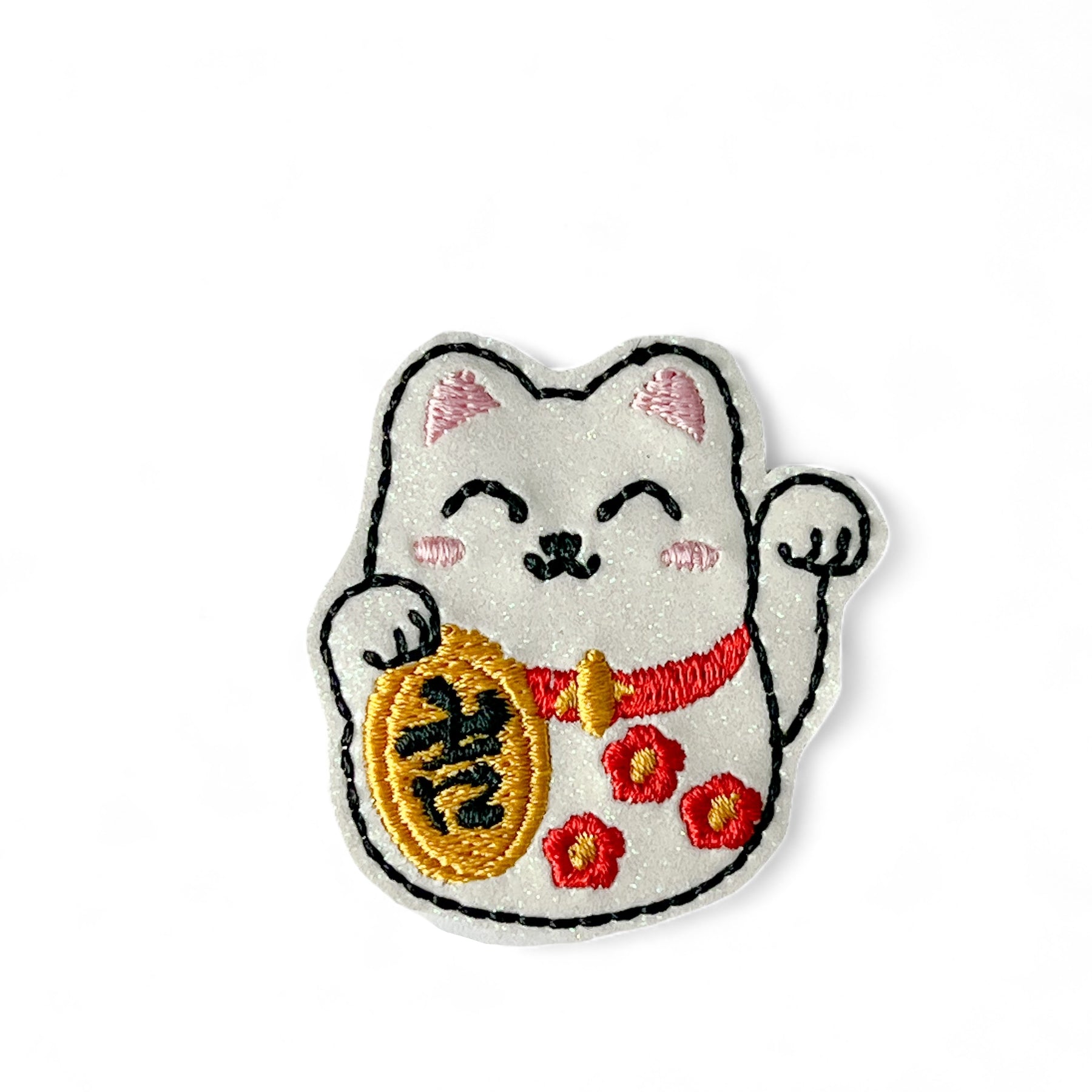 Vinyl Lucky Cat Badge Topper + Reel - | Happie Potato Image 1