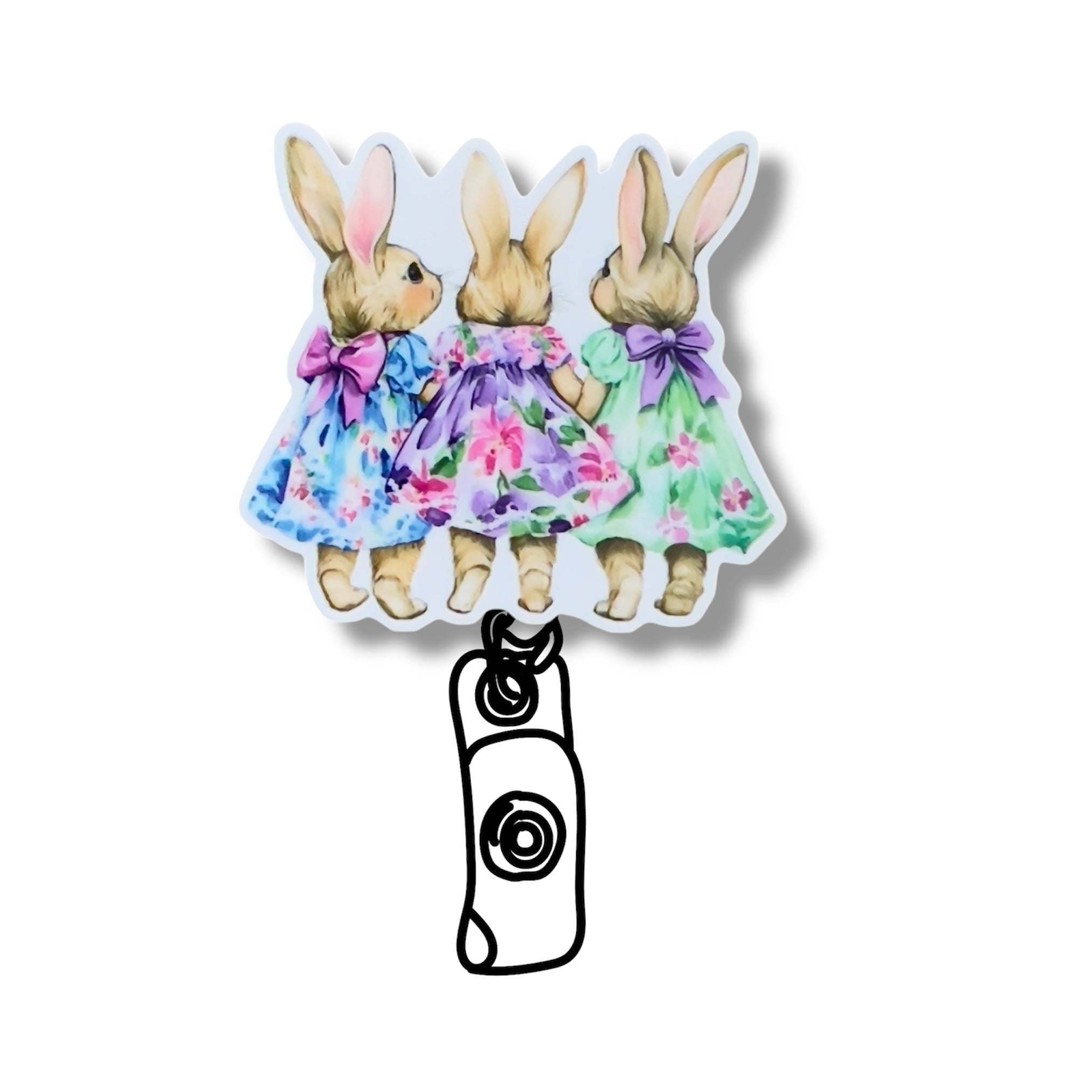 Acrylic Bunny Girls Badge Topper + Reel - | Happie Potato Image 2
