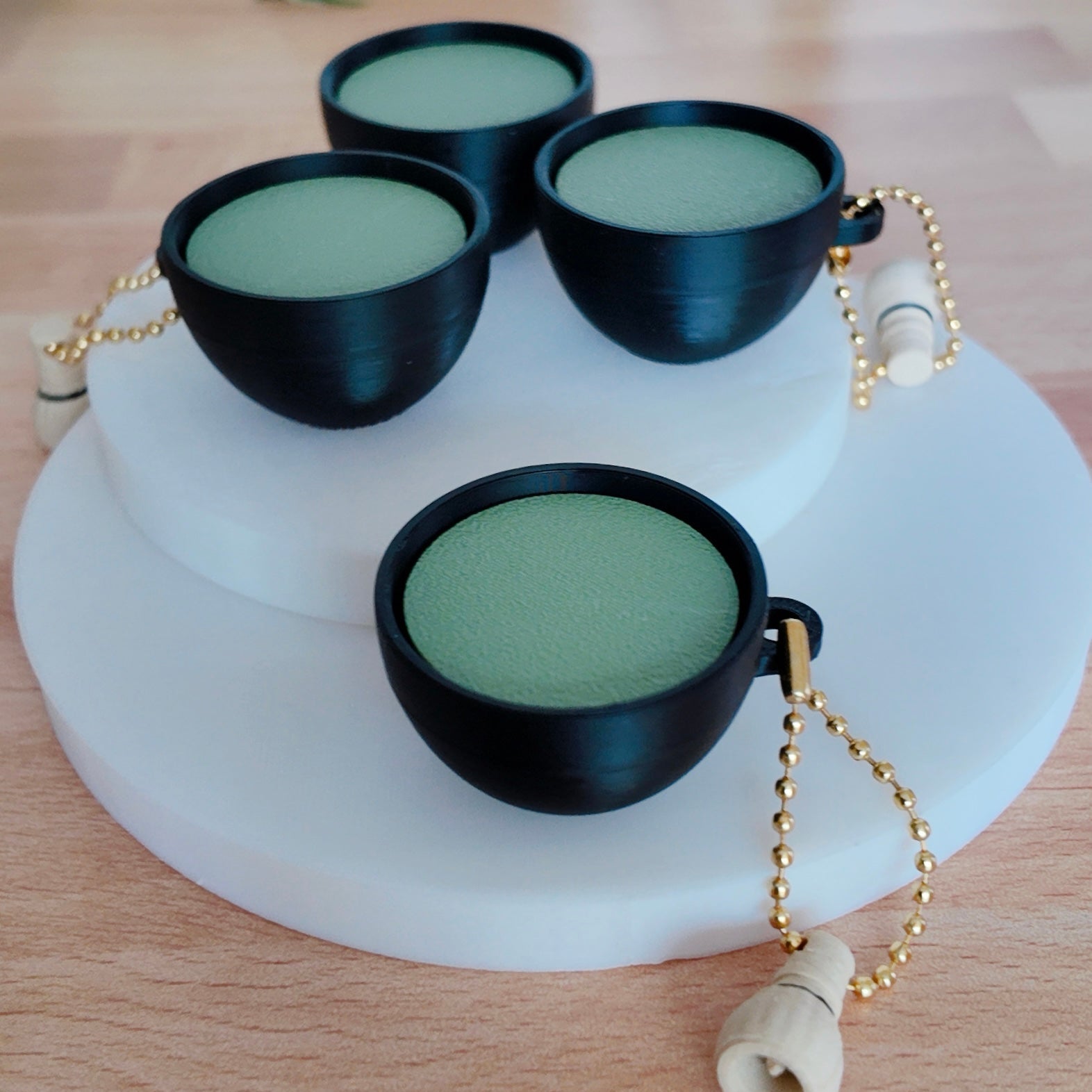 Matcha 3D Fidget Clicker with Mini Whisk Charm - Satisfying ASMR Keychain - | Happie Potato Image 2