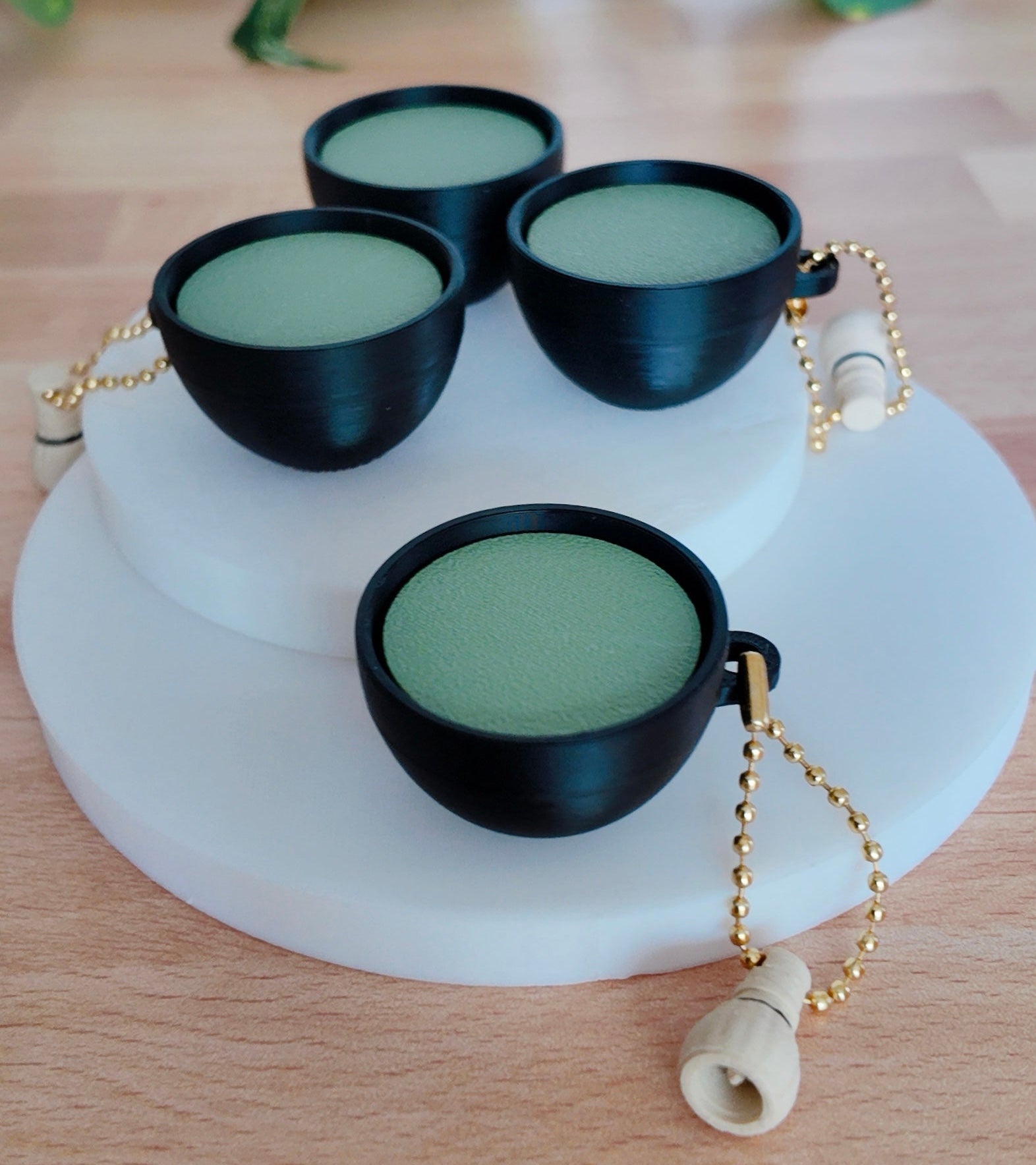 Matcha 3D Fidget Clicker with Mini Whisk Charm - Satisfying ASMR Keychain - | Happie Potato Image 2