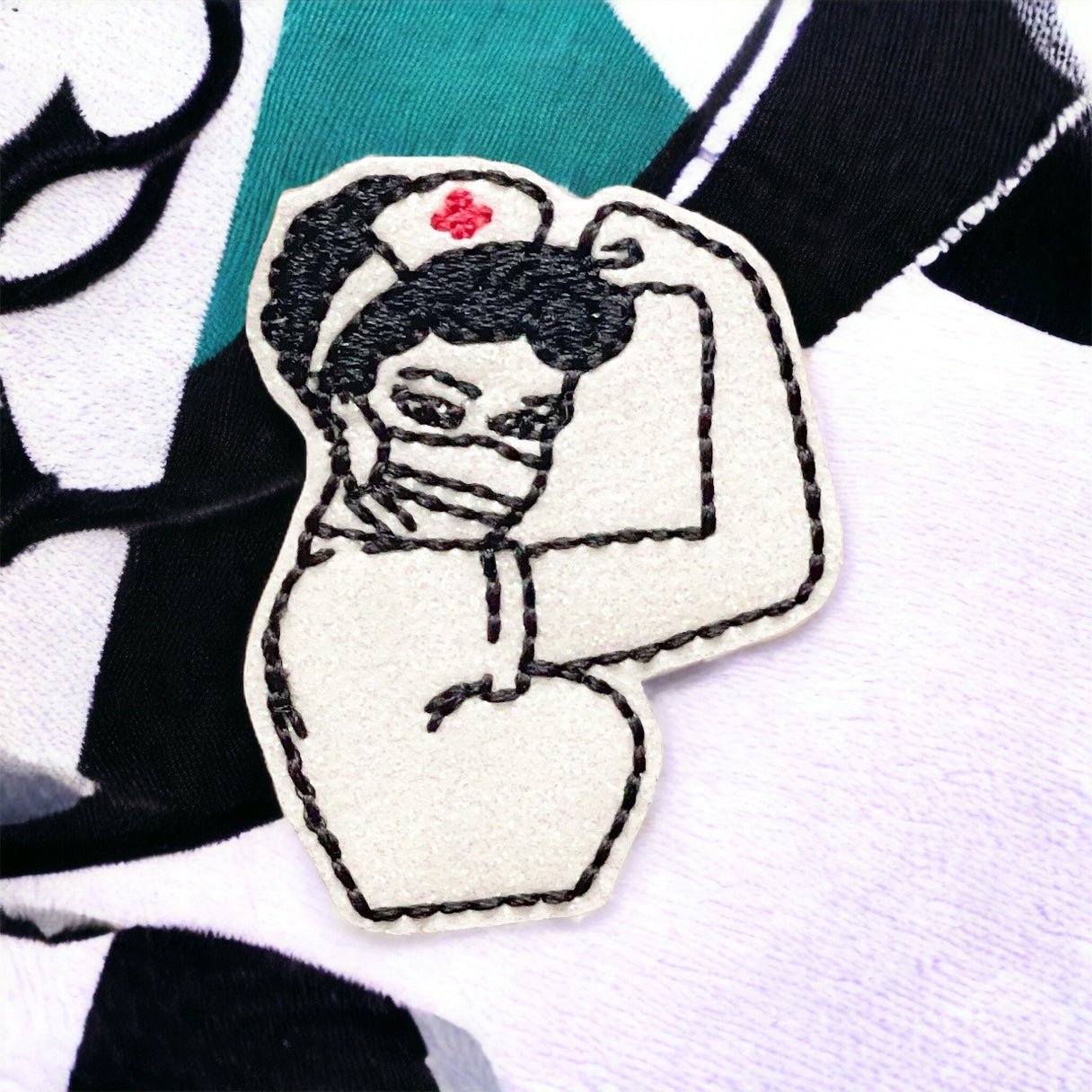 Vinyl Strong Nurse Badge Topper + Reel - | Happie Potato Image 2