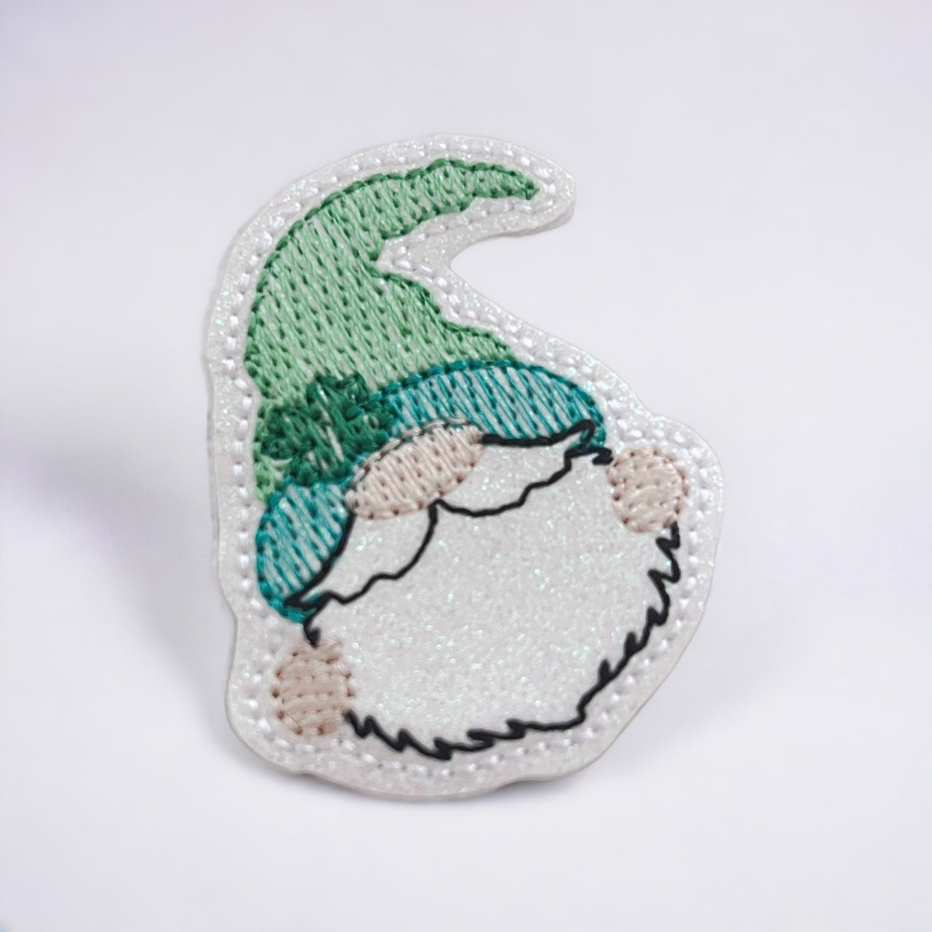 Vinyl St. Patrick’s Day Gnome Face Badge Topper + Reel - | Happie Potato Image 1