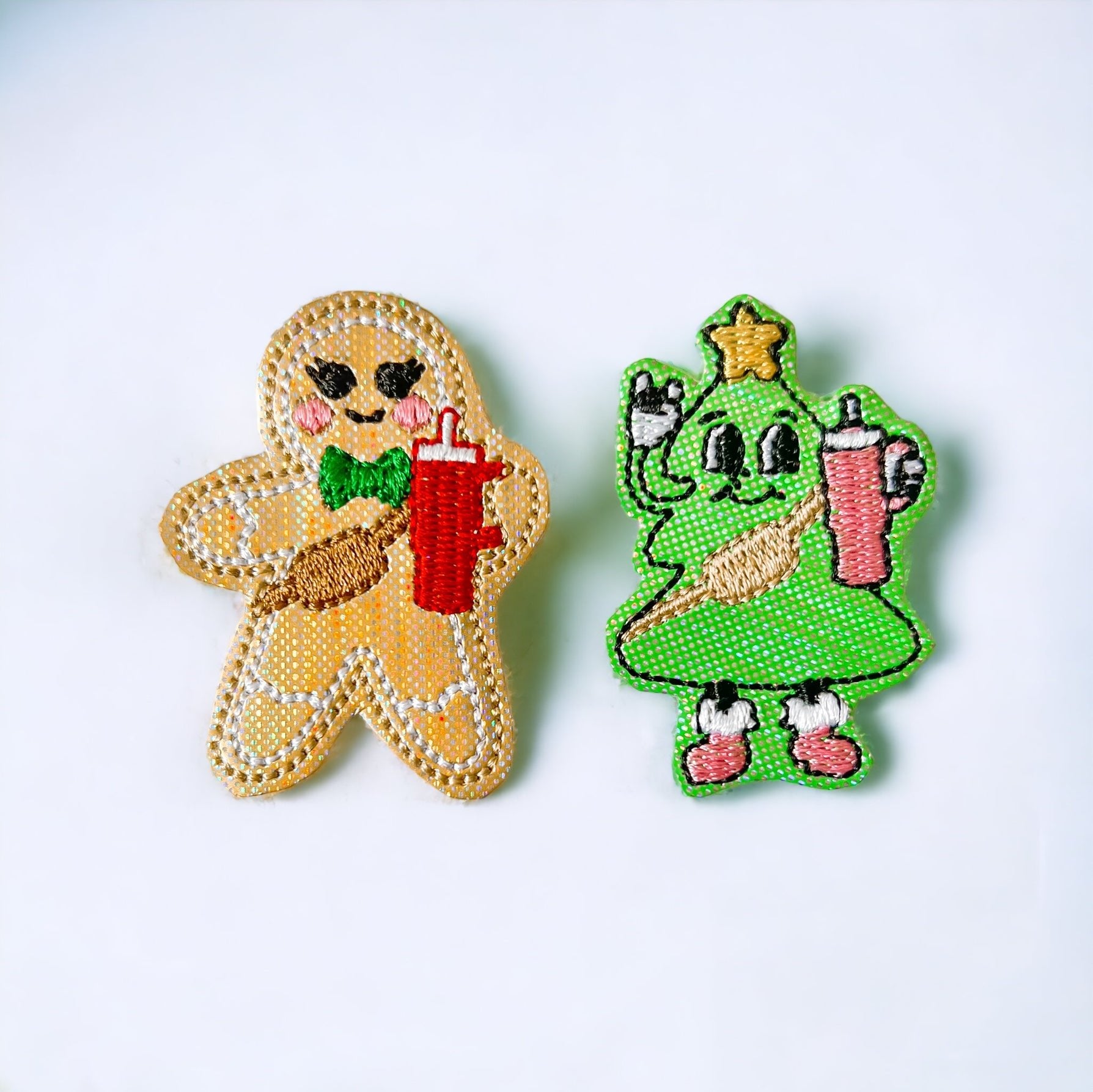 Vinyl Belt Bag and Stanley Gingerbread Christmas Tree Badge Topper + Reel - | Happie Potato Image 1