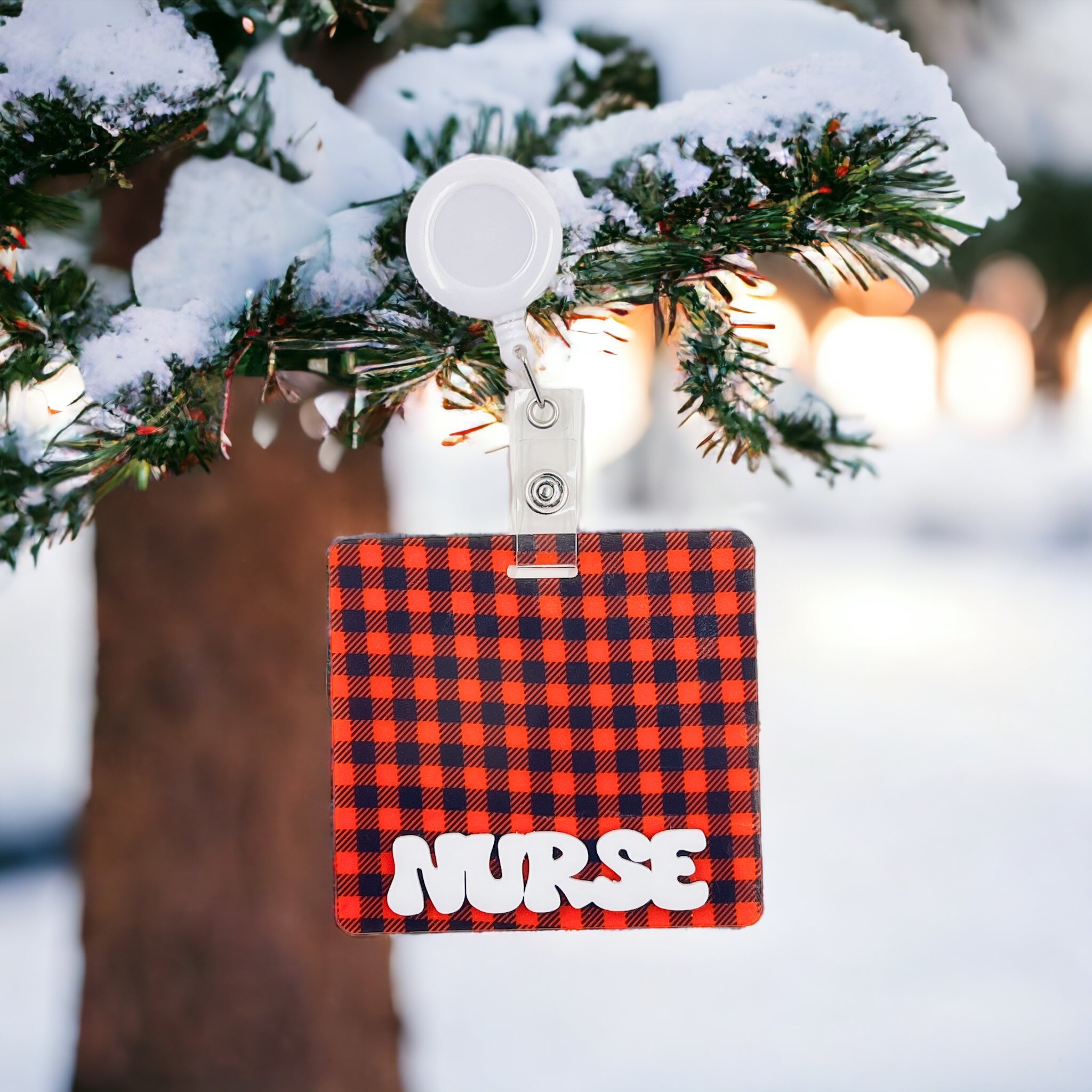 Buffalo Plaid Badge Backer - | Happie Potato Image 2