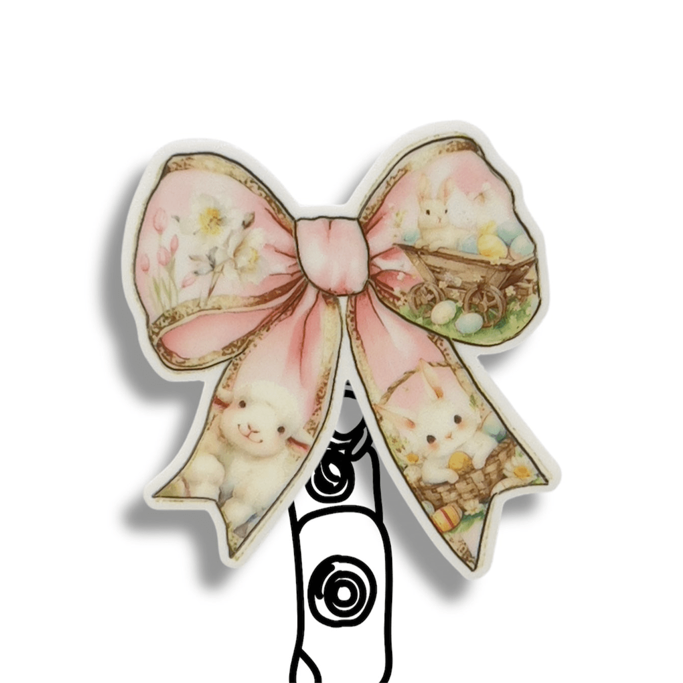 Acrylic Easter Bow Badge Topper + Reel - | Happie Potato Image 1