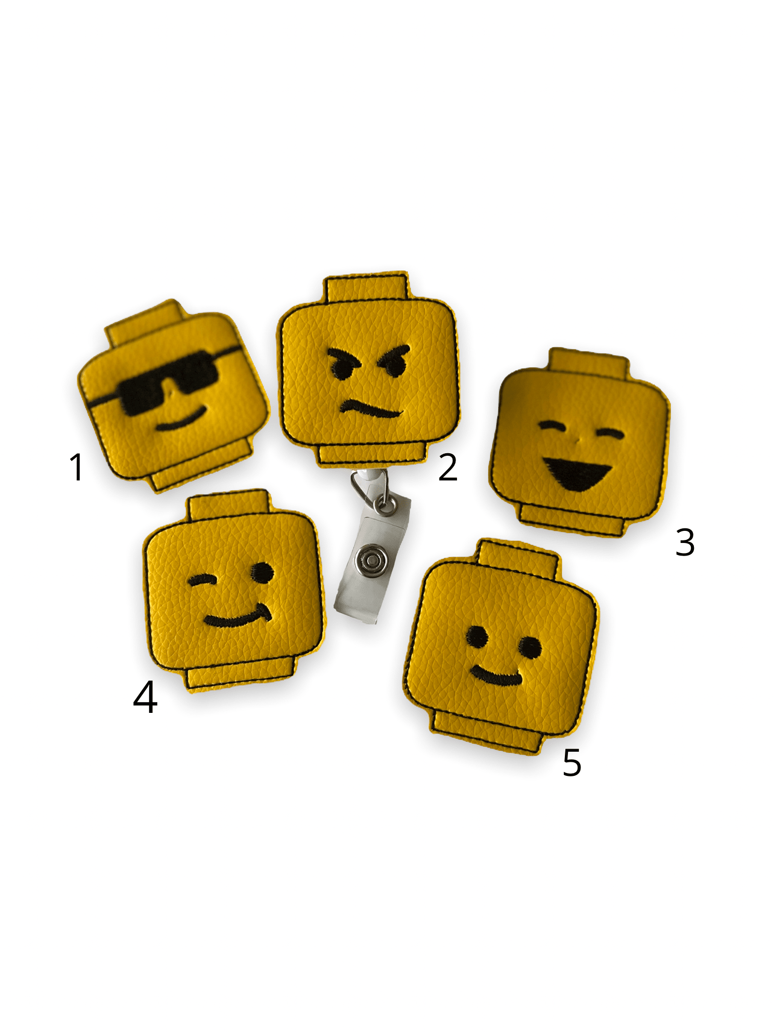 Vinyl Lego Head Badge Topper + Reel - | Happie Potato Image 3