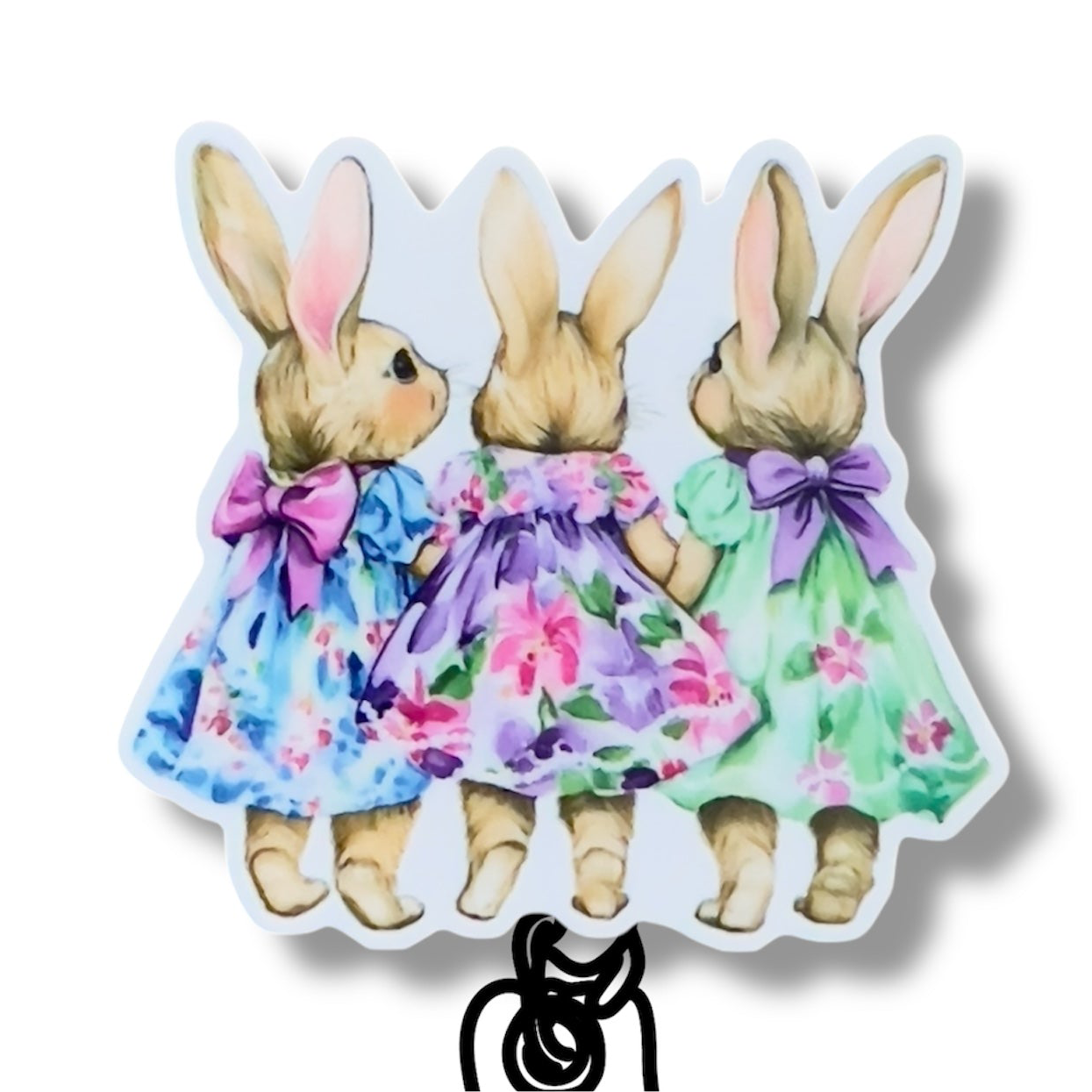 Acrylic Bunny Girls Badge Topper + Reel - | Happie Potato Image 1