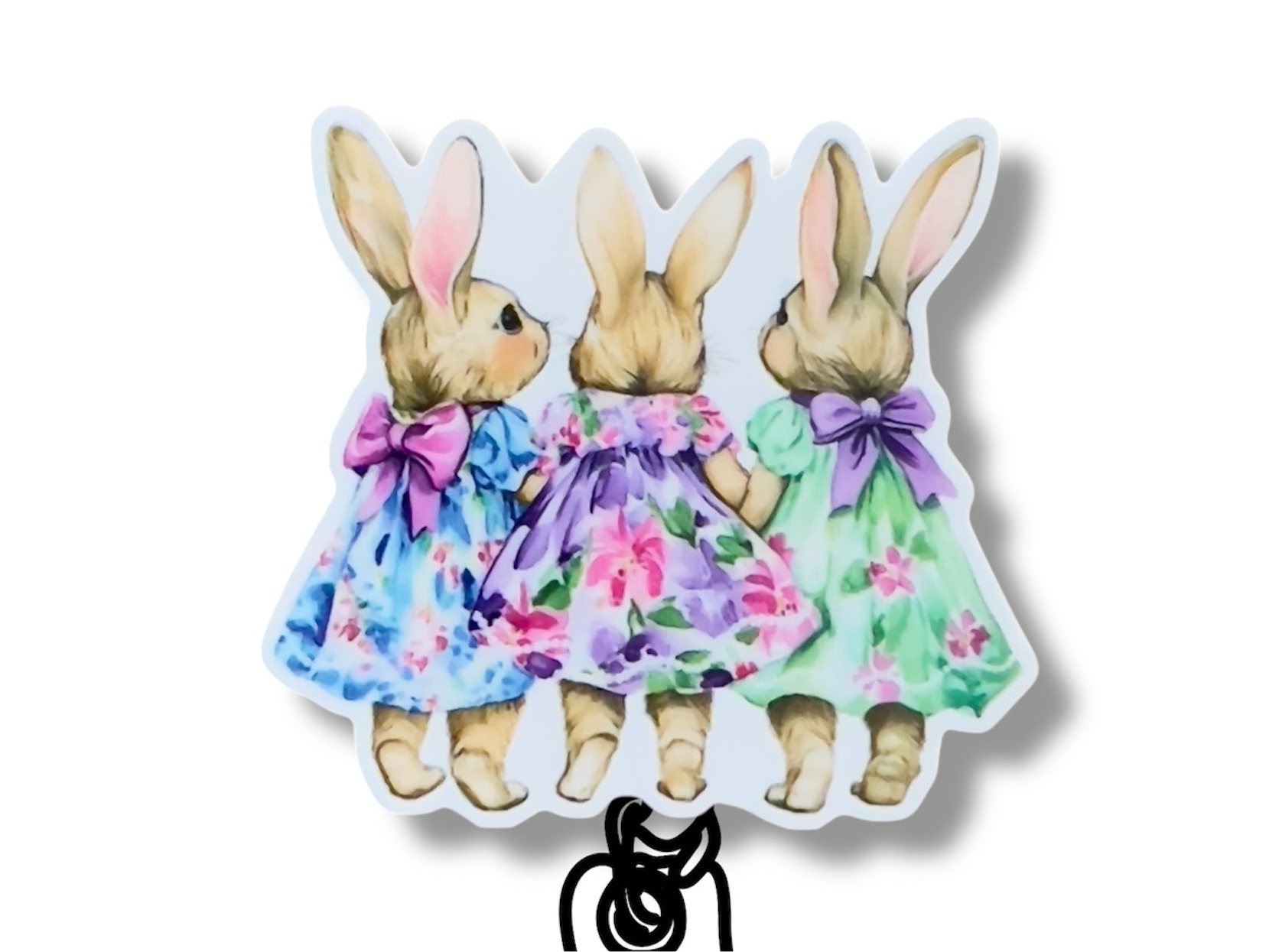 Acrylic Bunny Girls Badge Topper + Reel - | Happie Potato Image 1