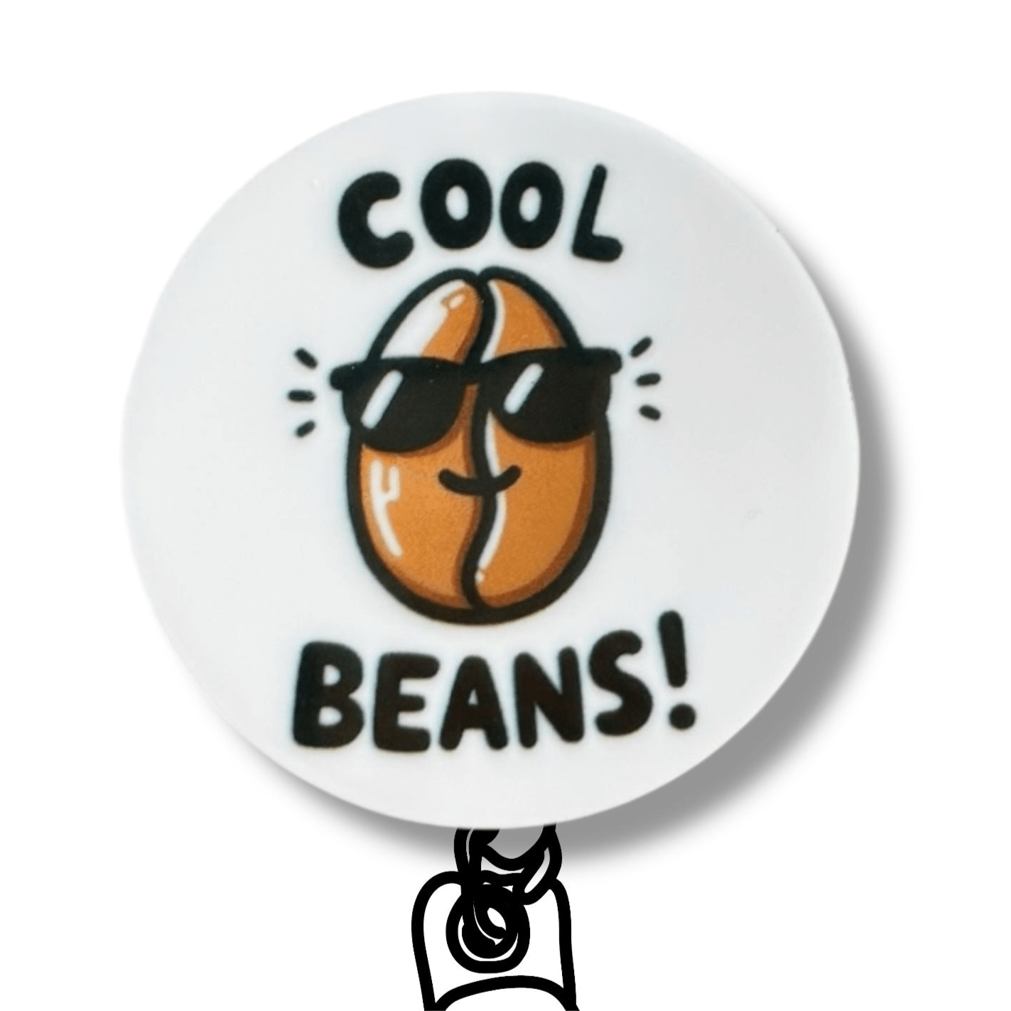 Acrylic Cool Beans Badge Topper + Reel - | Happie Potato Image 1