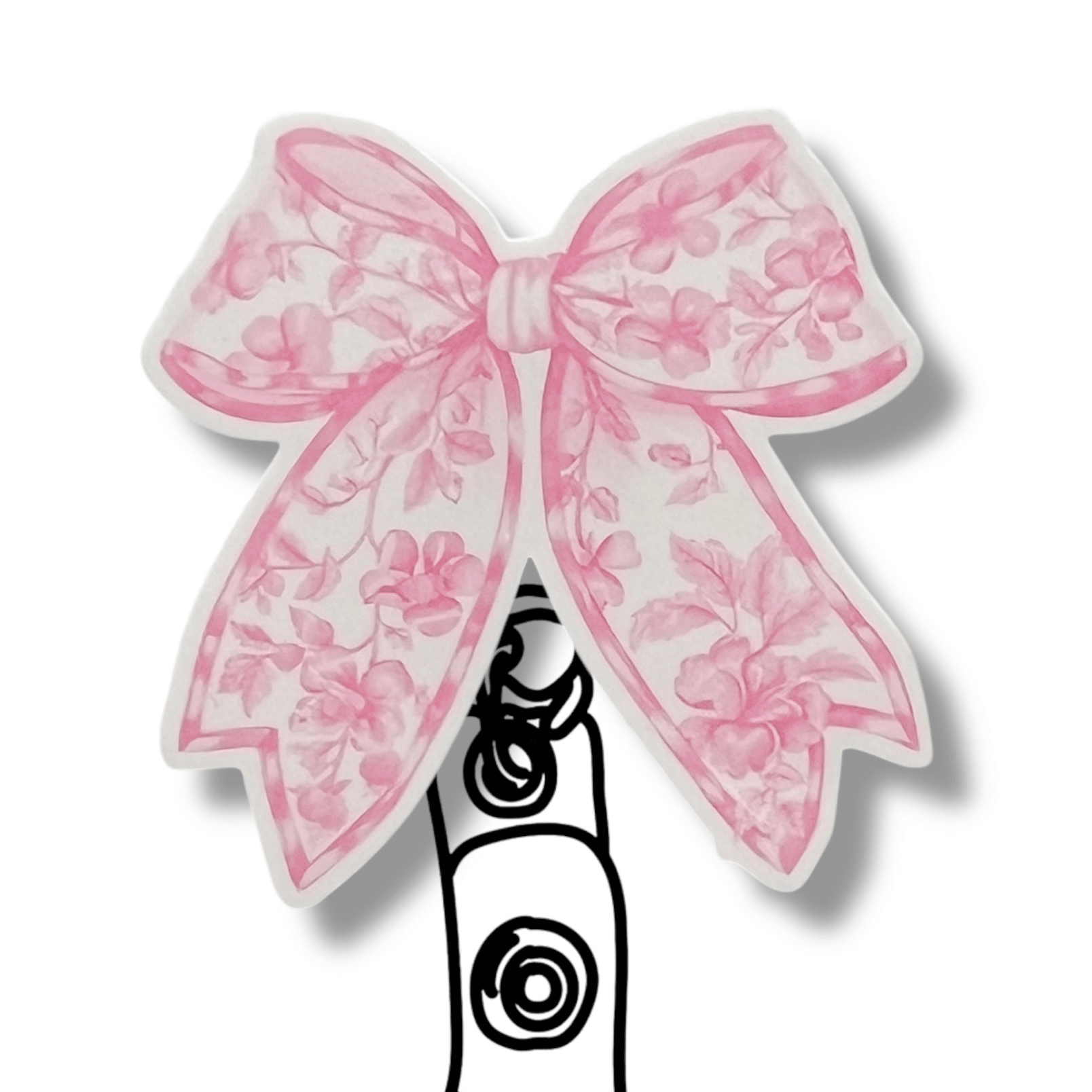Acrylic Pink Bow Badge Topper + Reel - | Happie Potato Image 1