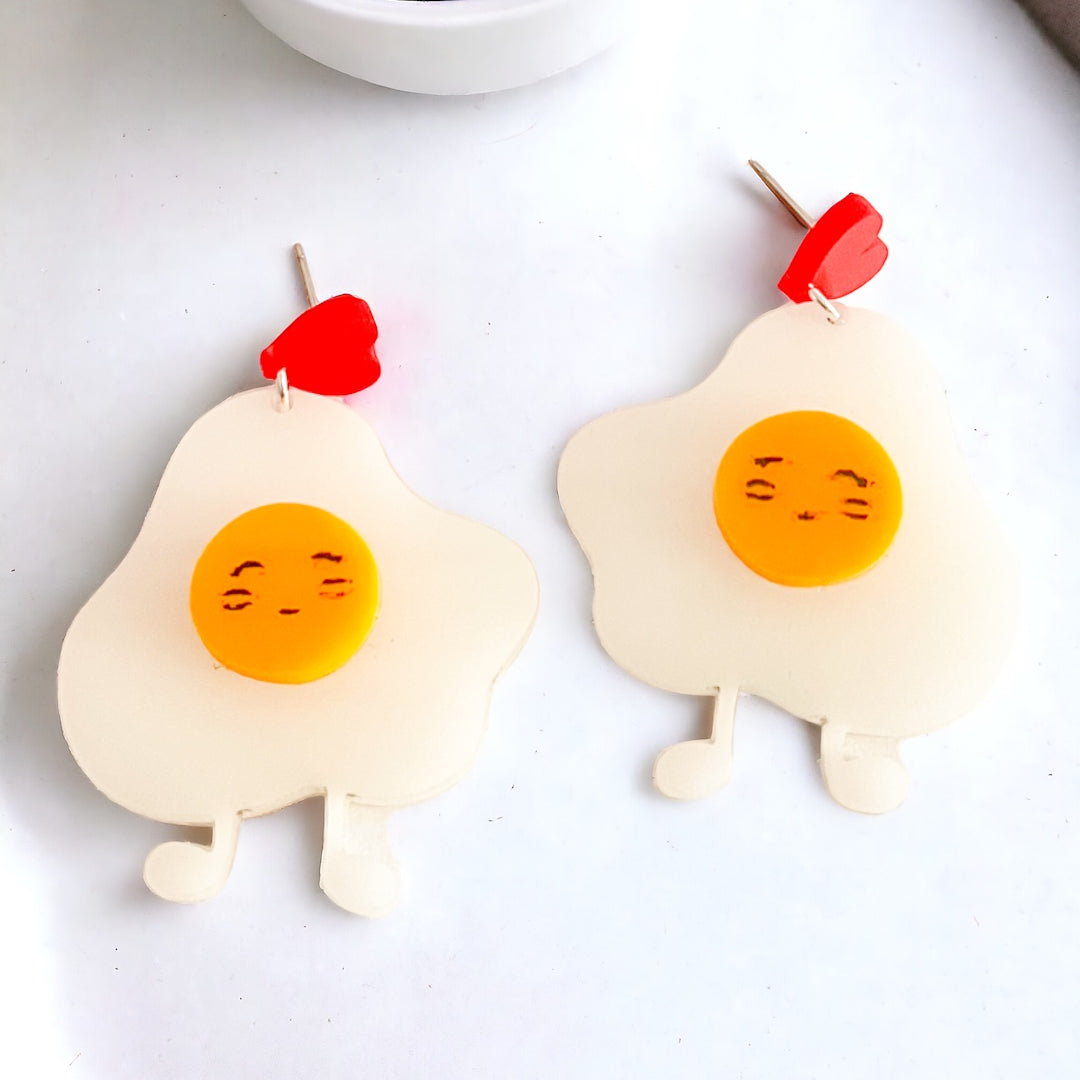 Sunny Side Up Egg Earrings - | Happie Potato Image 2