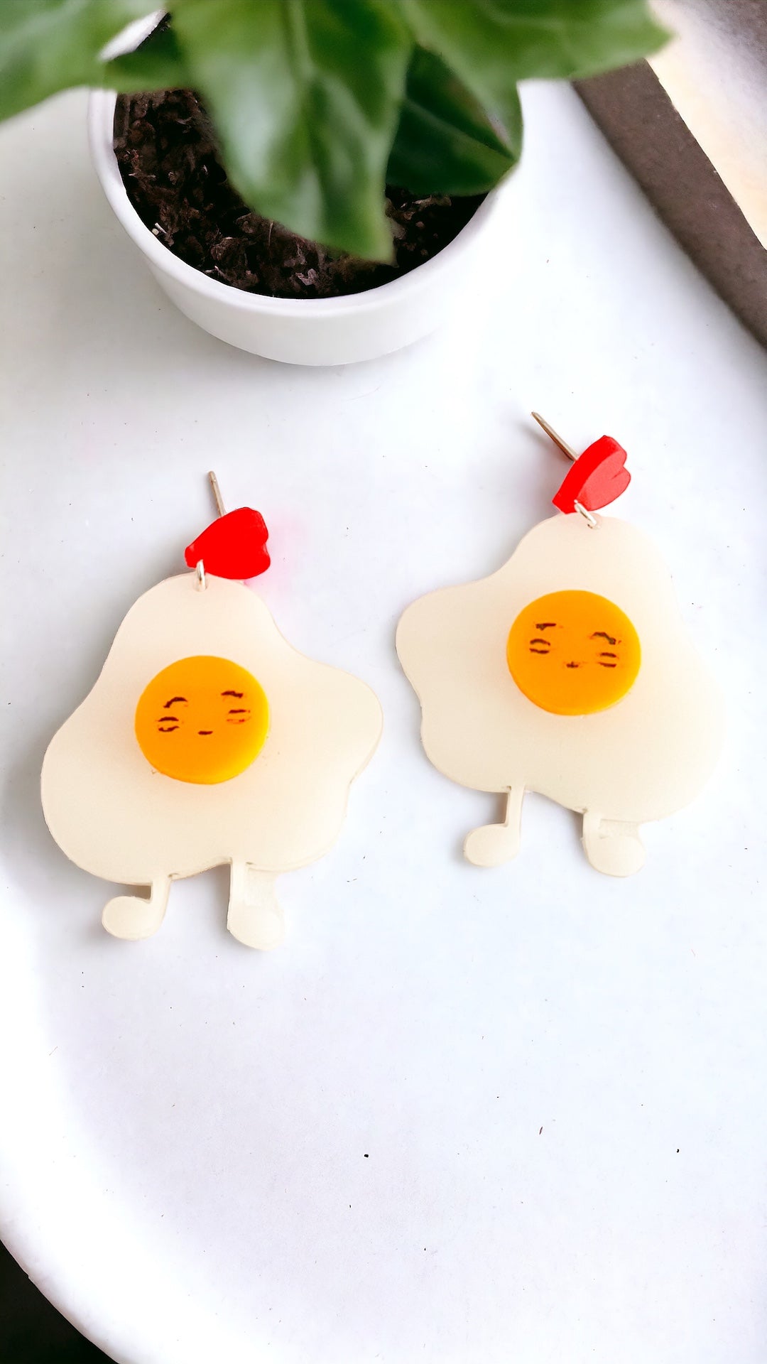 Sunny Side Up Egg Earrings - | Happie Potato Image 2