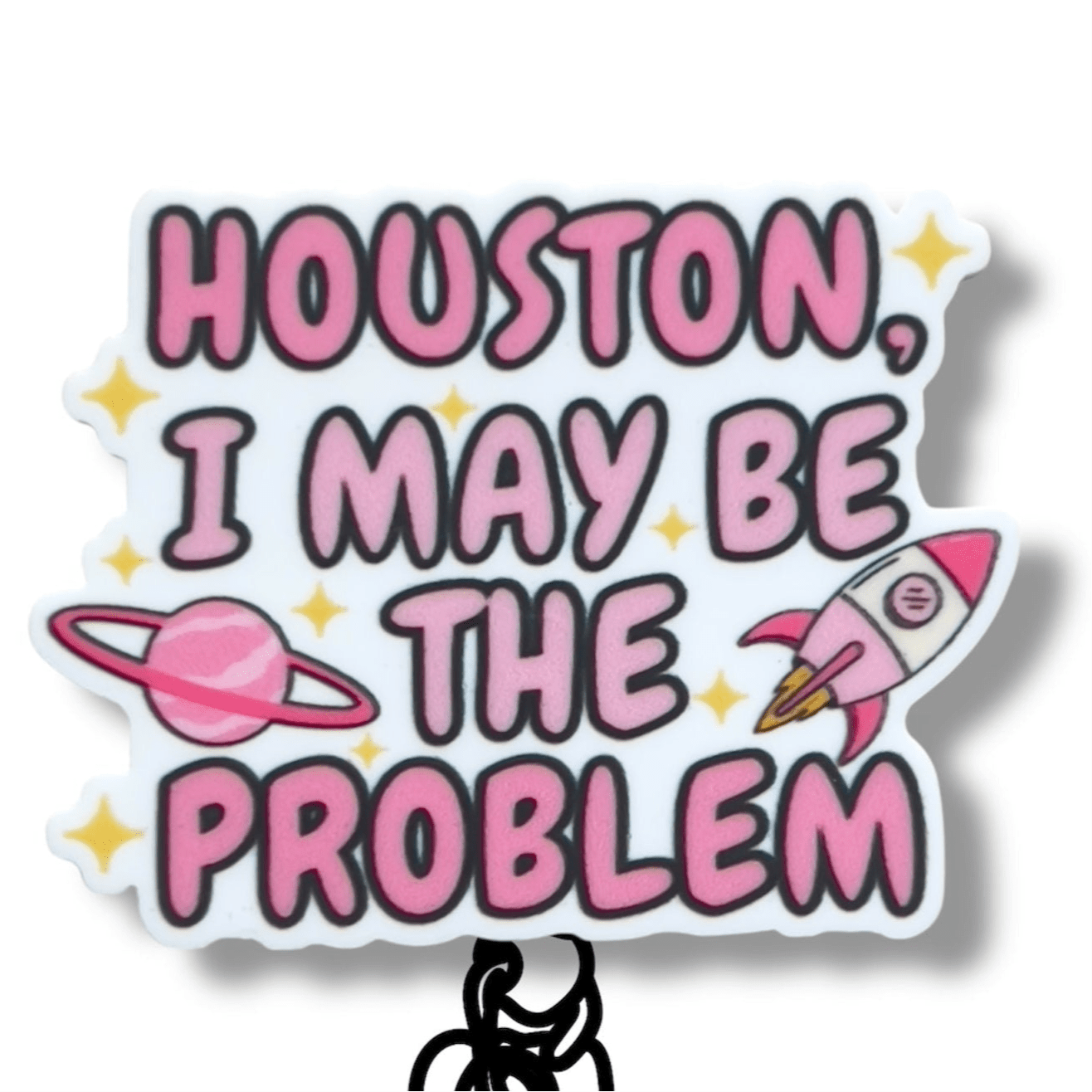 Acrylic Funny Houston Badge Topper + Reel - | Happie Potato Image 1