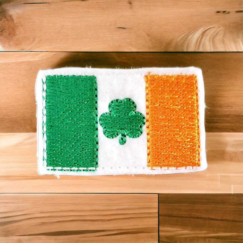Felt Irish Flag Badge Topper + Reel - | Happie Potato Image 2