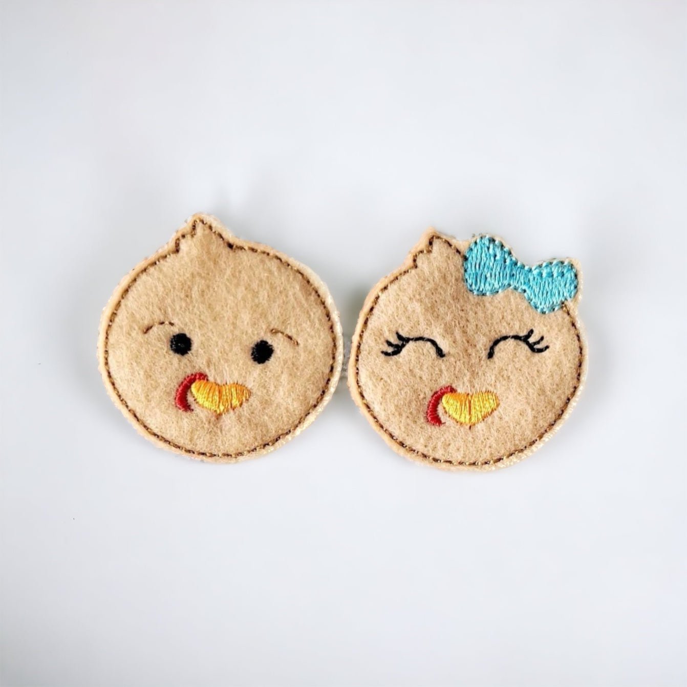 Felt Turkey Girl or Boy Face Badge Topper + Reel - | Happie Potato Image 1