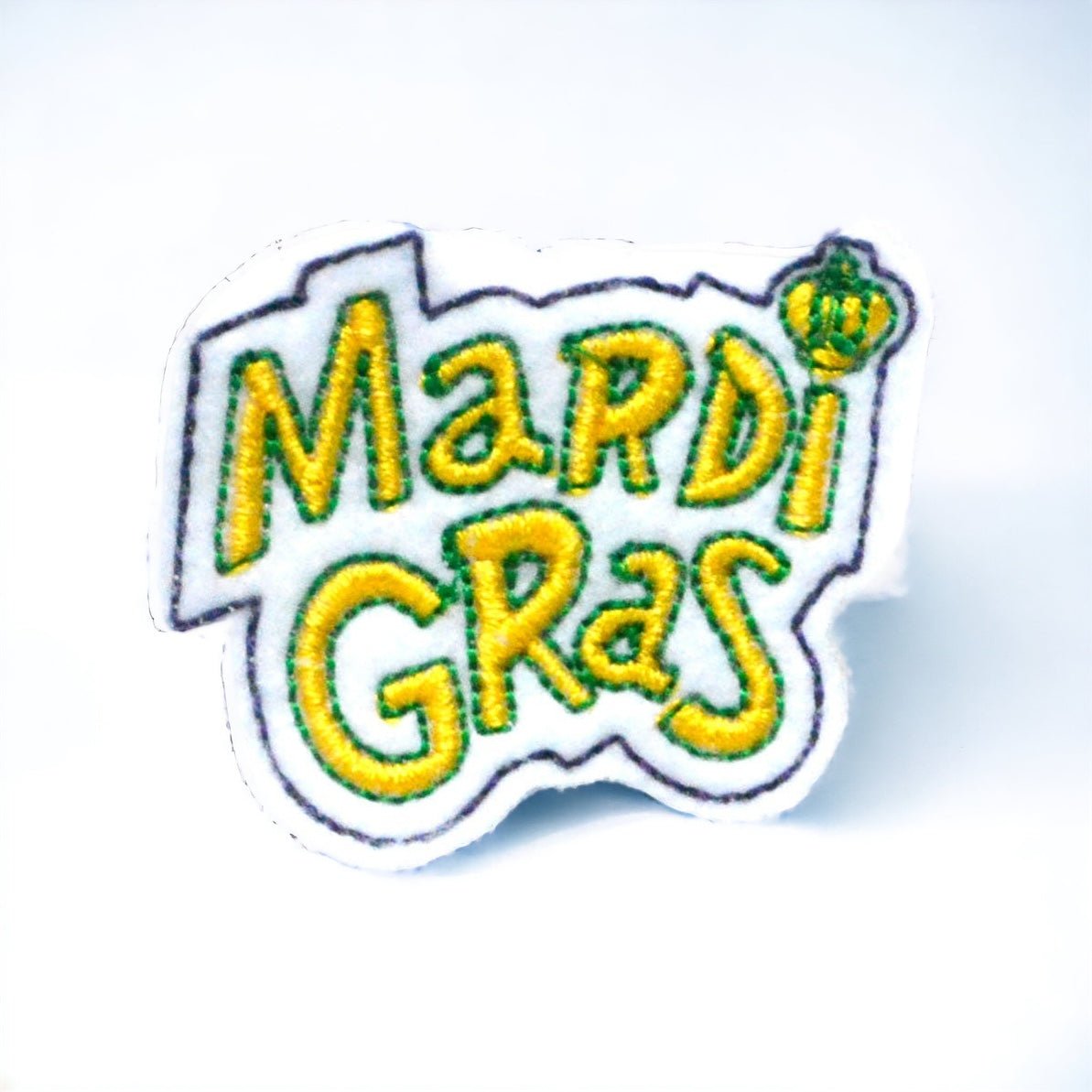 Felt Mardi Gras Badge Topper + Reel - | Happie Potato Image 1