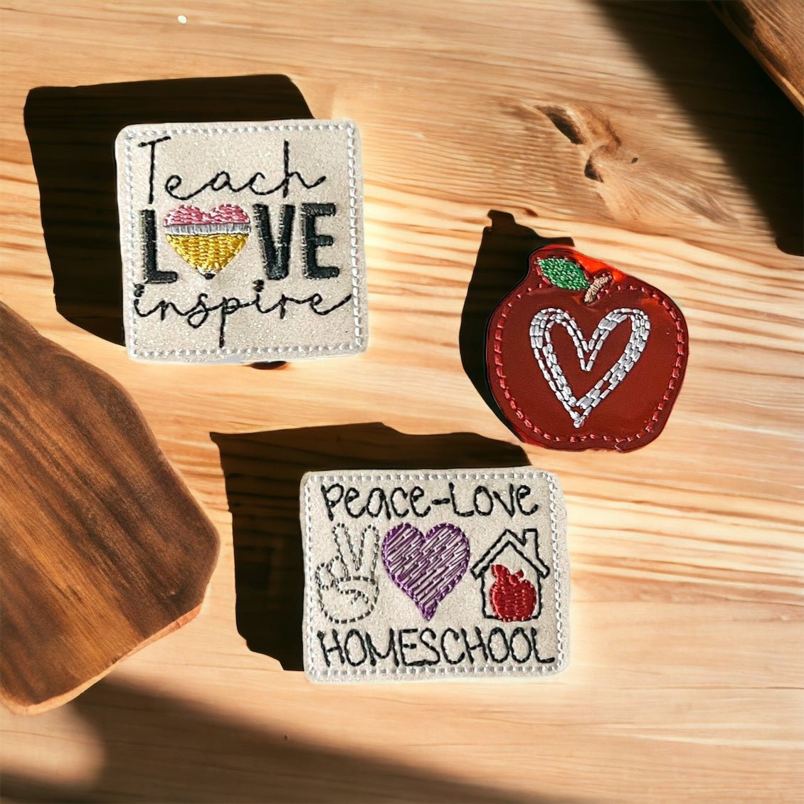 Vinyl Teach Love Peace Love Homeschool Badge Topper + Reel - | Happie Potato Image 2