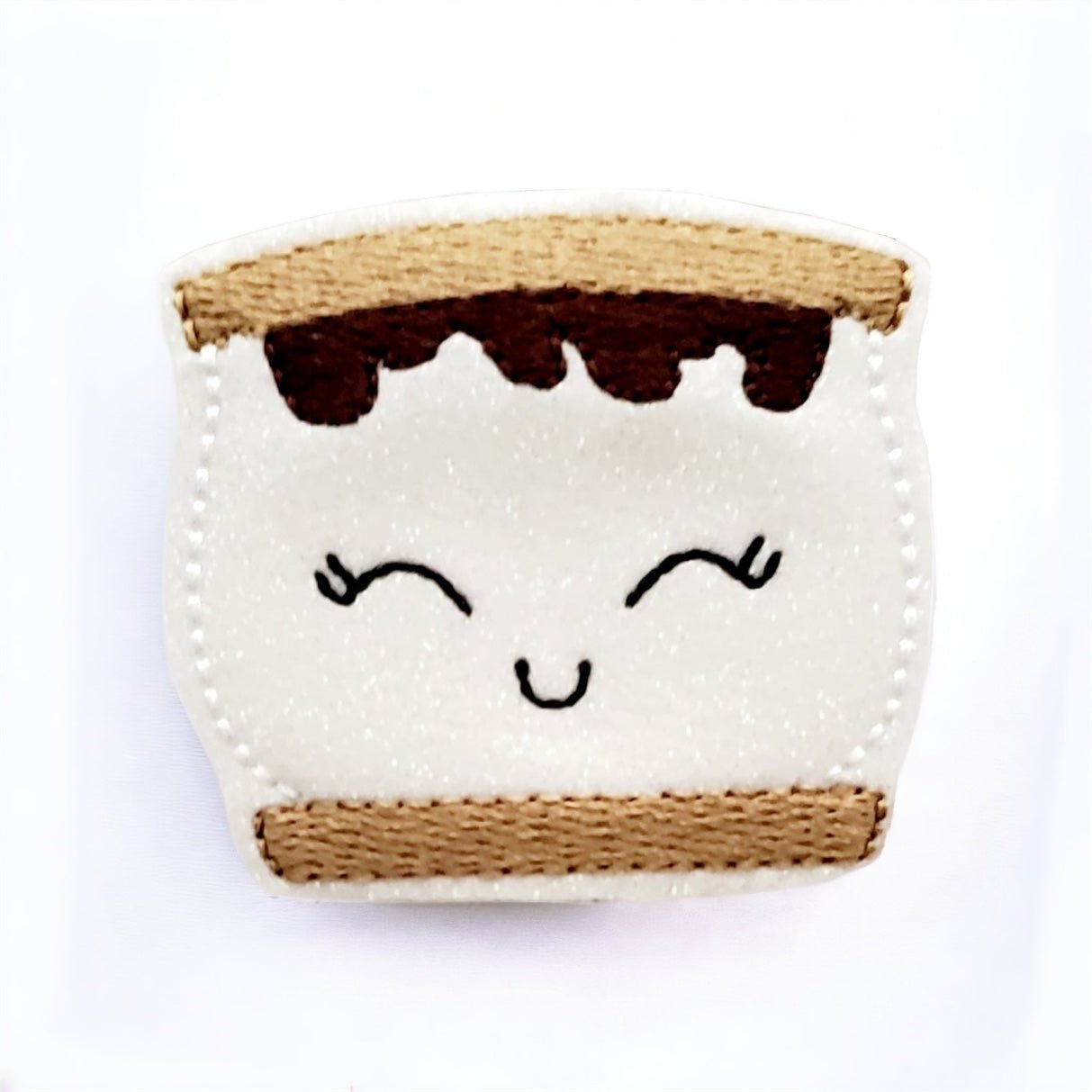 Vinyl Kawaii Smore Badge Topper + Reel - | Happie Potato Image 1