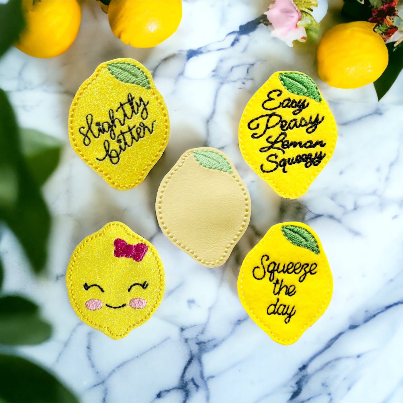 Vinyl Cute Lemon Badge Topper + Reel - | Happie Potato Image 2