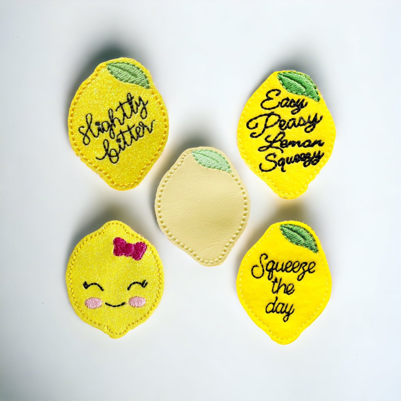 Vinyl Cute Lemon Badge Topper + Reel - | Happie Potato Image 1