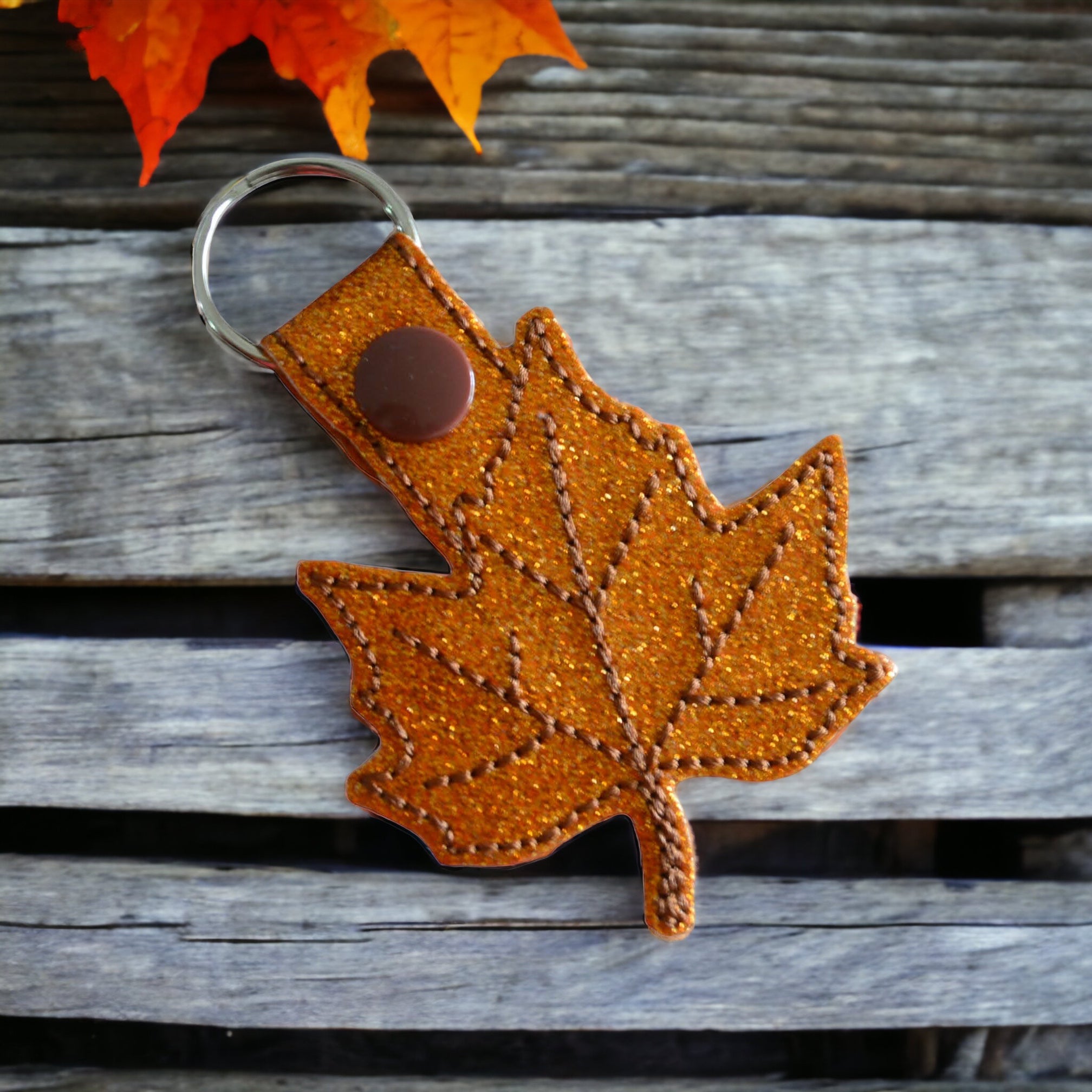 Fall Leaf Keychain - | Happie Potato Image 2