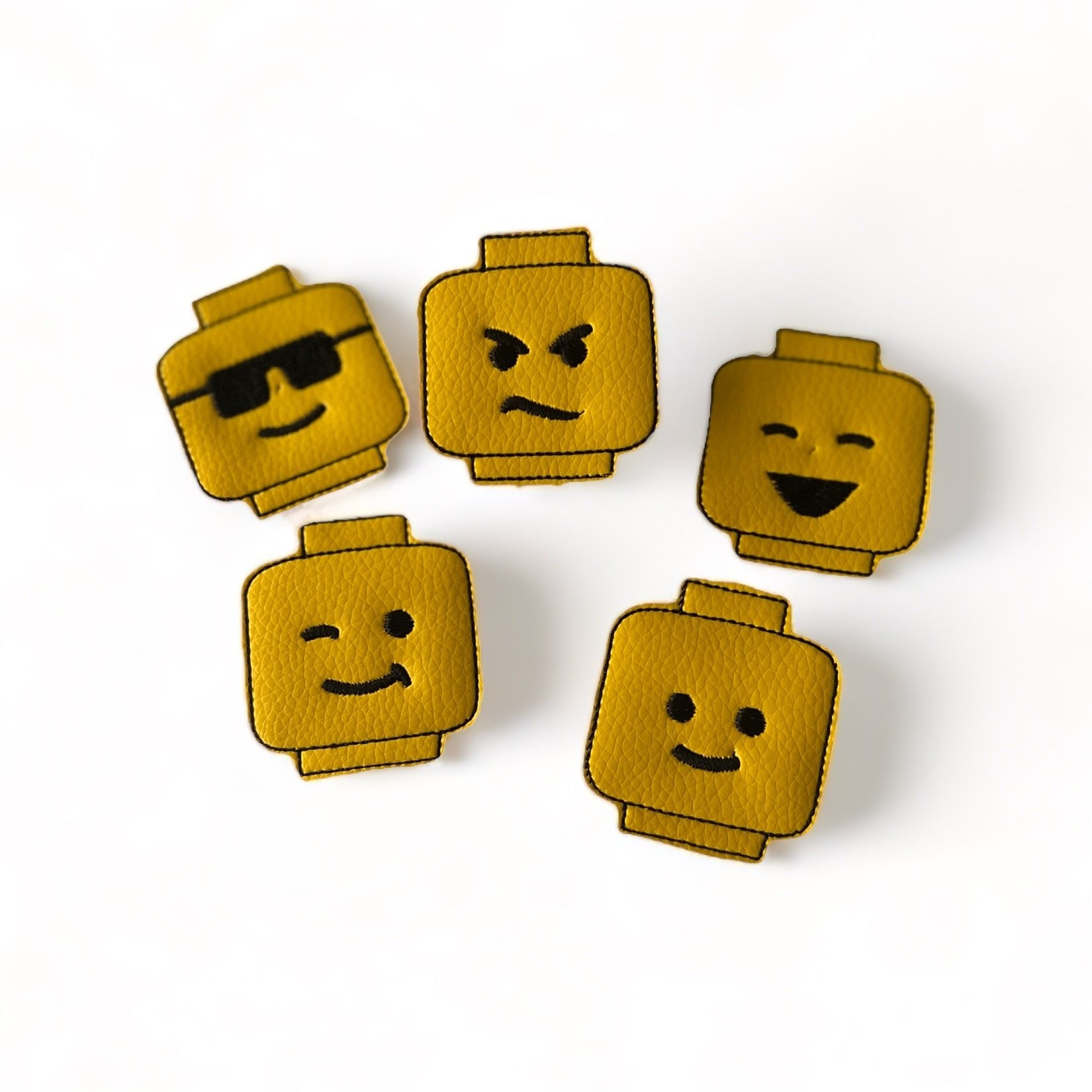 Vinyl Lego Head Badge Topper + Reel - | Happie Potato Image 1