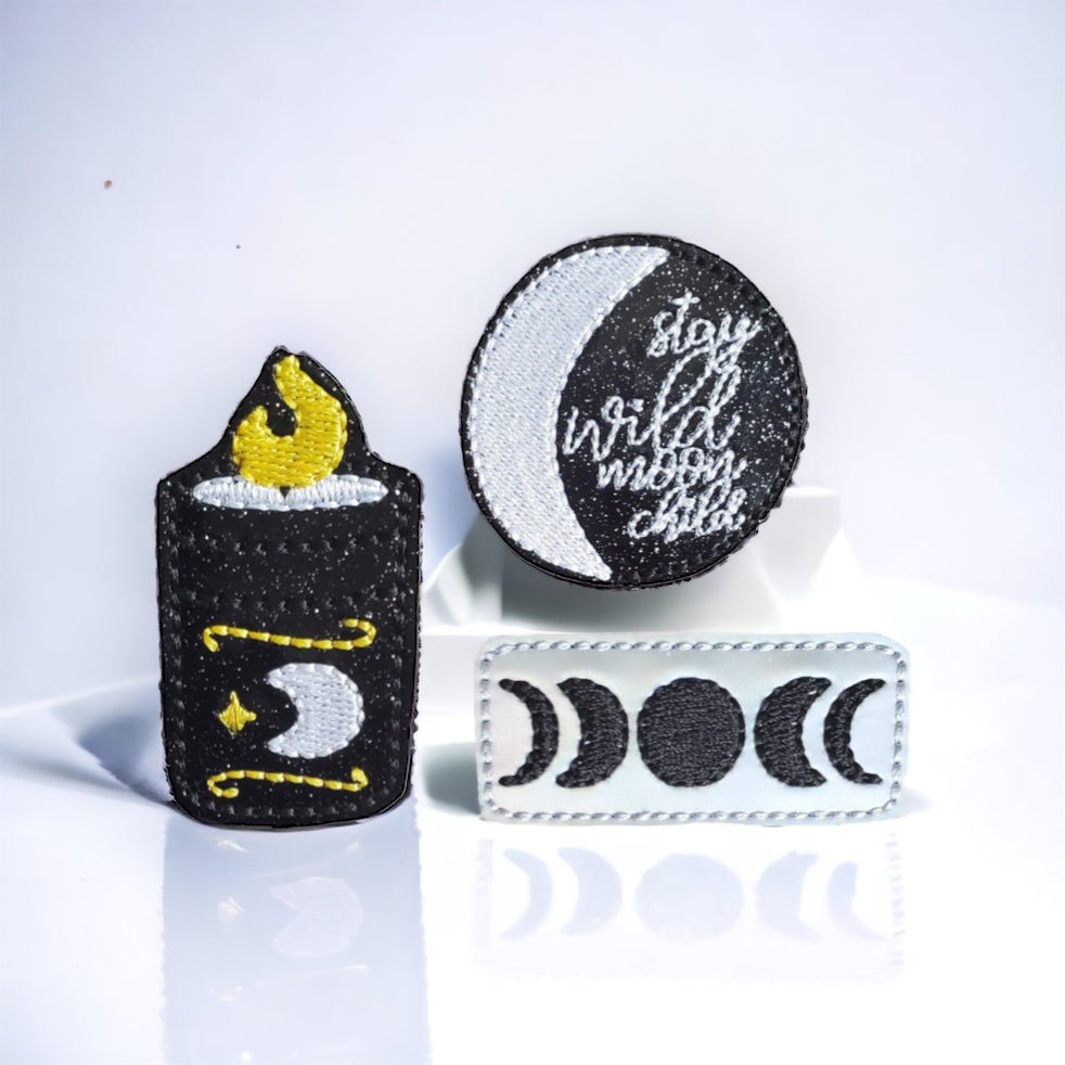 Vinyl Moon Child Badge Topper + Reel - | Happie Potato Image 1