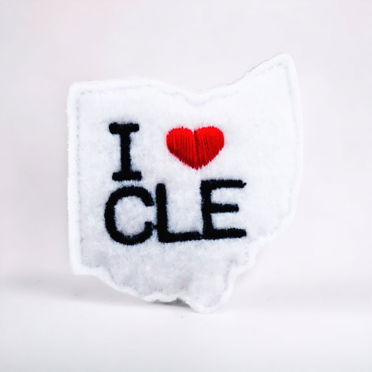 Felt I Love Cleveland Badge Topper + Reel - | Happie Potato Image 1