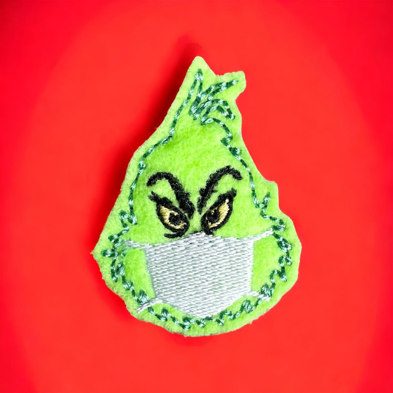 Felt Mean One Mask Badge Topper + Reel - | Happie Potato Image 2