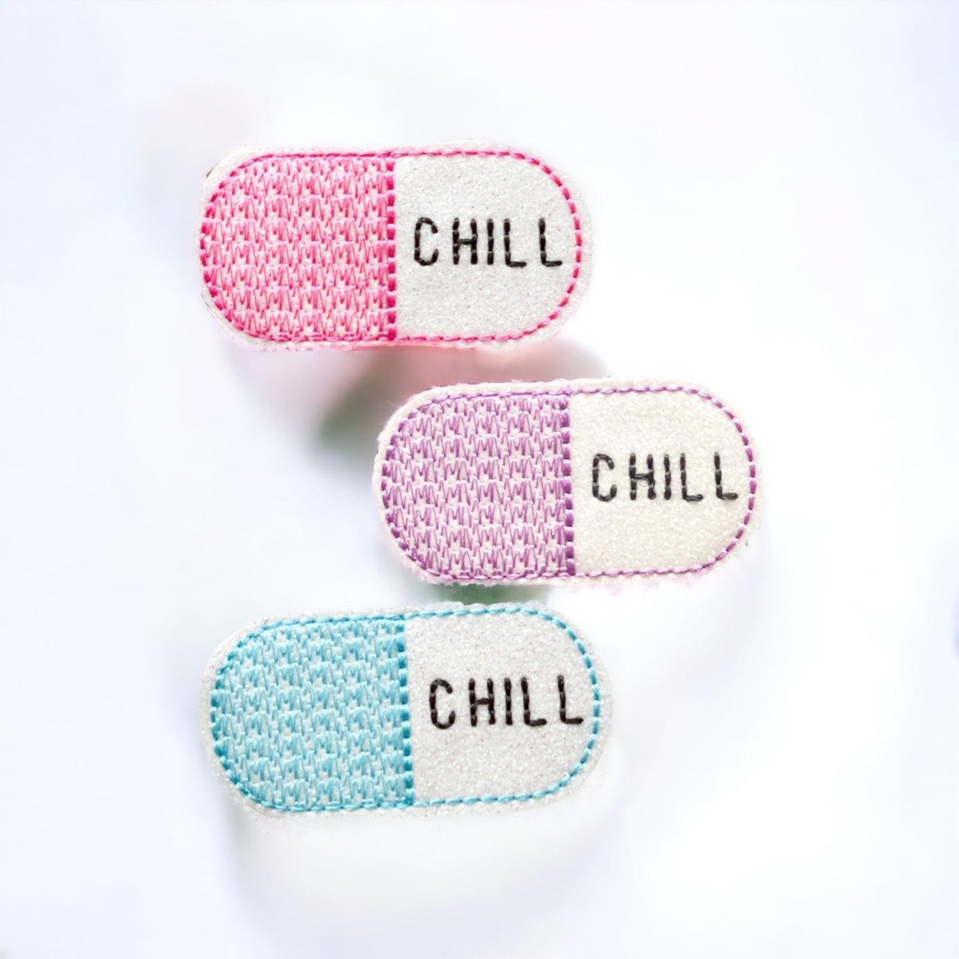 Vinyl Chill Pill Badge Topper + Reel - | Happie Potato Image 1