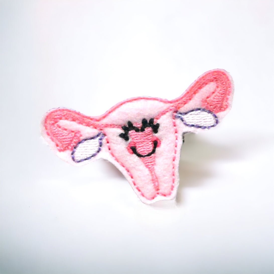 Felt Uterus Badge Topper + Reel - | Happie Potato Image 1