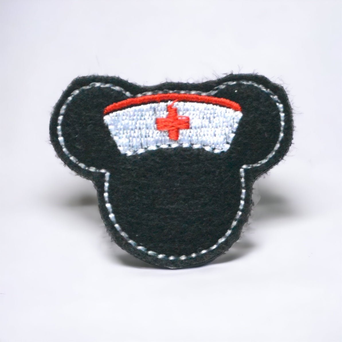 Felt Magical Mouse Nurse Badge Topper + Reel - | Happie Potato Image 1