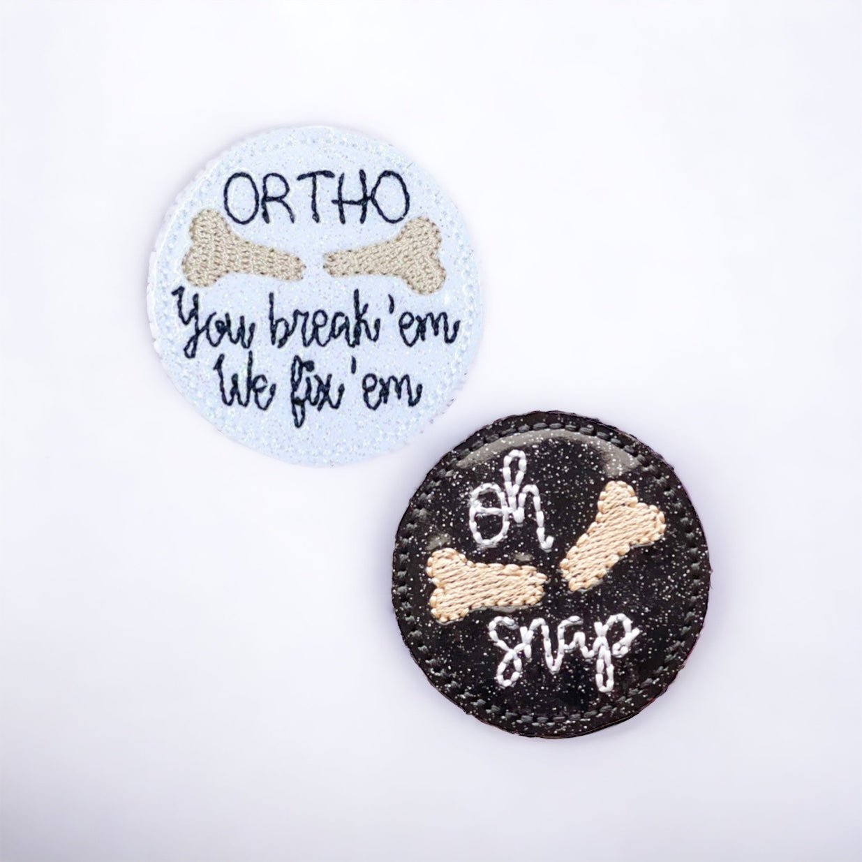 Vinyl – Ortho You Break ’Em! Oh Snap Badge Topper + Reel - | Happie Potato Image 1
