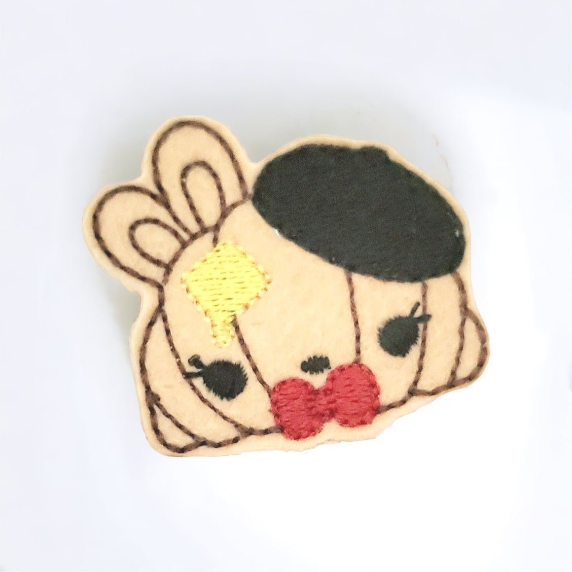 Felt French Croissant Badge Topper + Reel - | Happie Potato Image 1