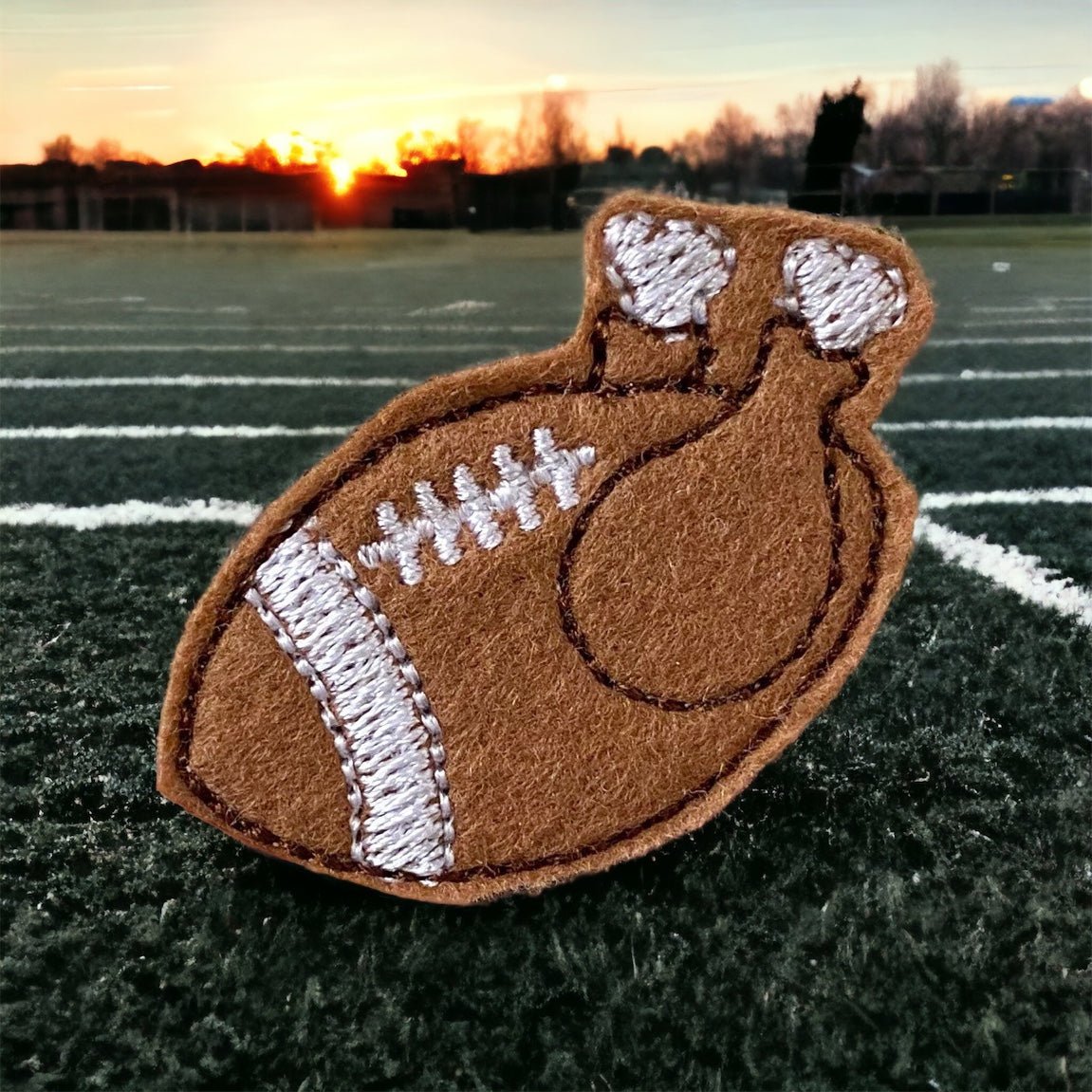 Felt Turkey Football Badge Topper + Reel - | Happie Potato Image 2