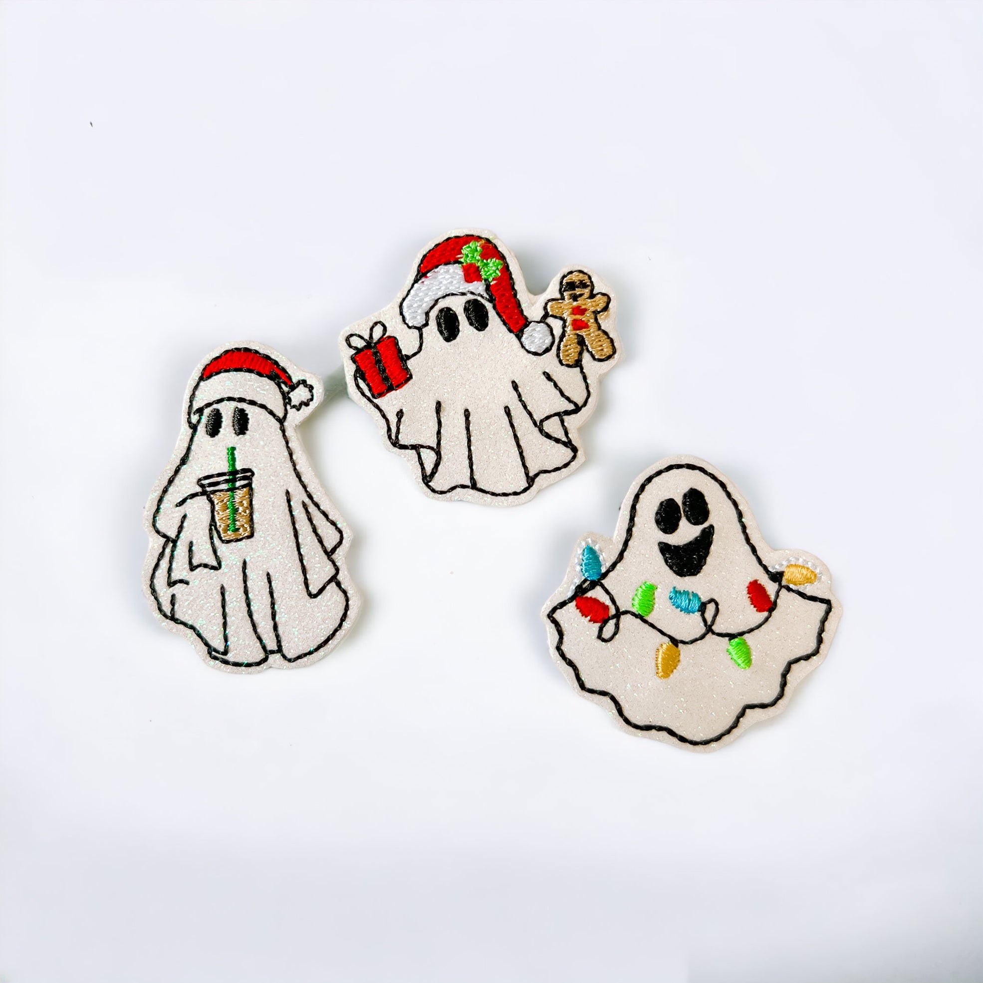 Vinyl Ghost Christmas Badge Topper + Reel - | Happie Potato Image 1
