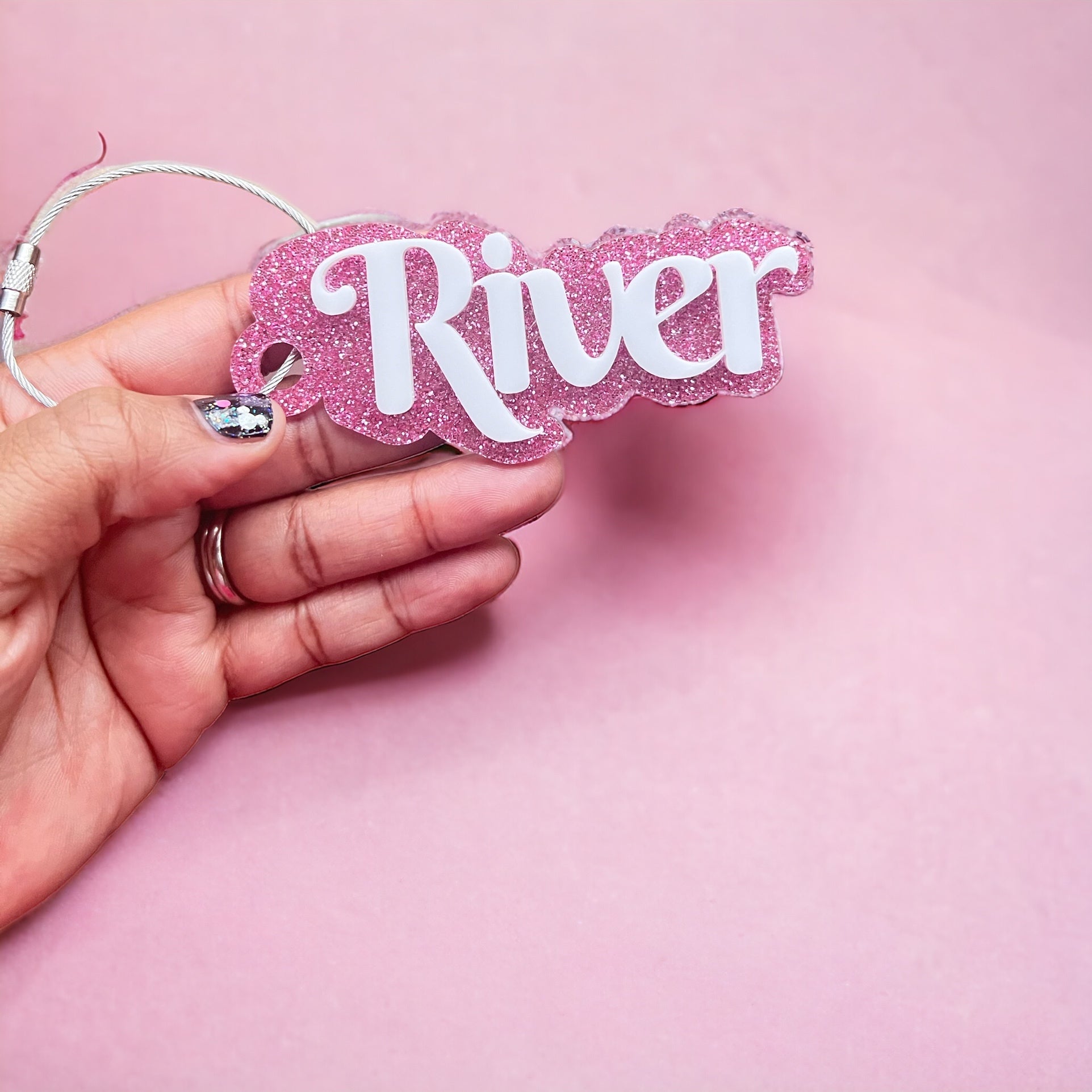 Barbie Name Keychain - Personalized Keychain & Backpack Name Tag Custom Gift - | Happie Potato Image 2