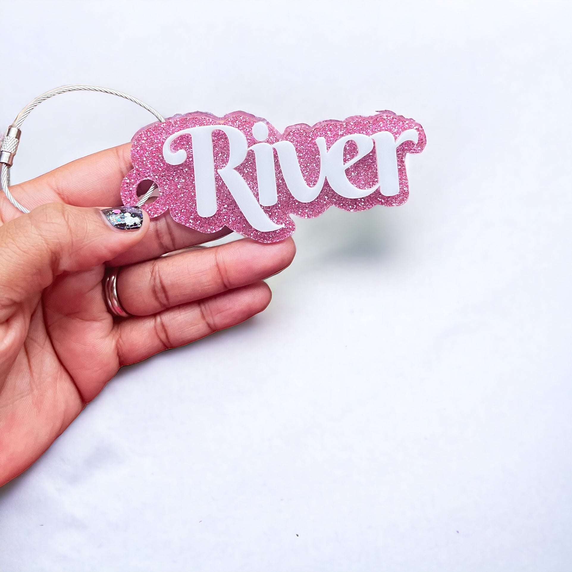Barbie Name Keychain - Personalized Keychain & Backpack Name Tag Custom Gift - | Happie Potato Image 1