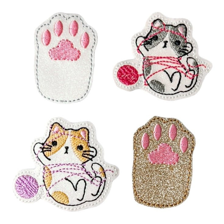 Vinyl Yarn Kitty or Paw Badge Topper + Reel - | Happie Potato Image 1