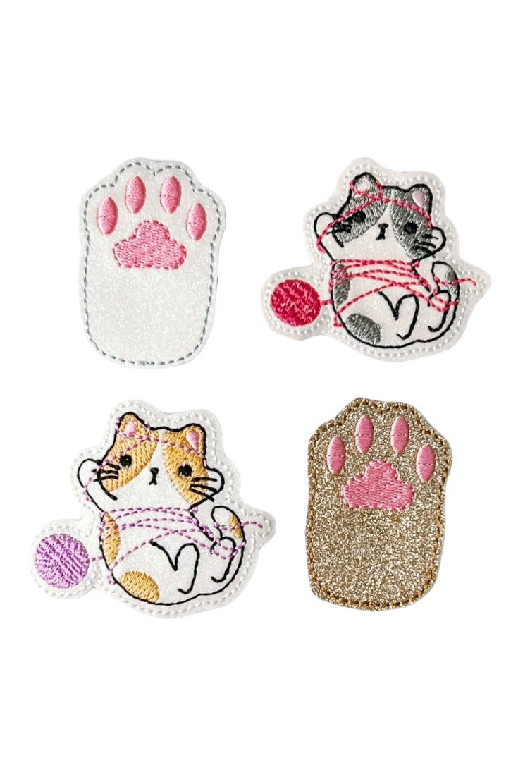 Vinyl Yarn Kitty or Paw Badge Topper + Reel - | Happie Potato Image 1