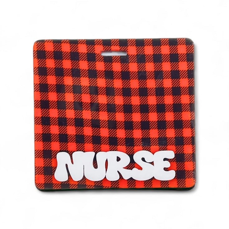 Buffalo Plaid Badge Backer - | Happie Potato Image 1