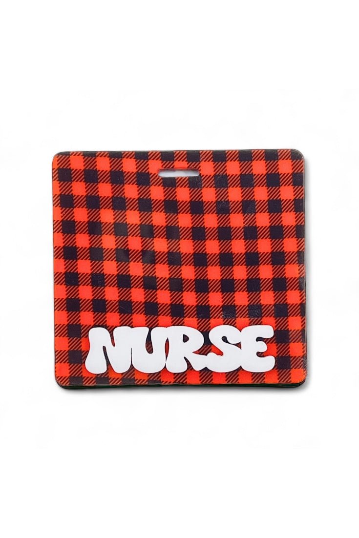 Buffalo Plaid Badge Backer - | Happie Potato Image 1
