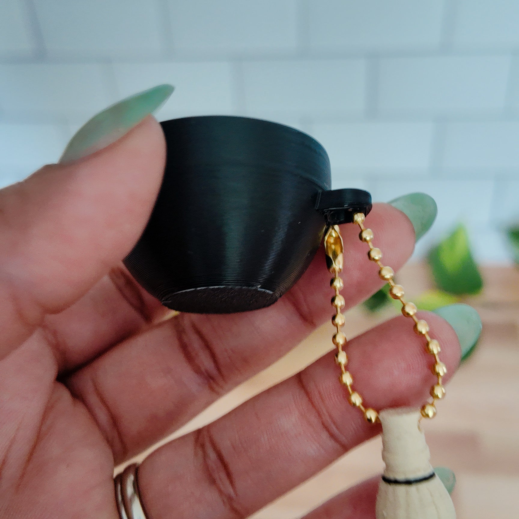 Matcha 3D Fidget Clicker with Mini Whisk Charm - Satisfying ASMR Keychain - | Happie Potato Image 5