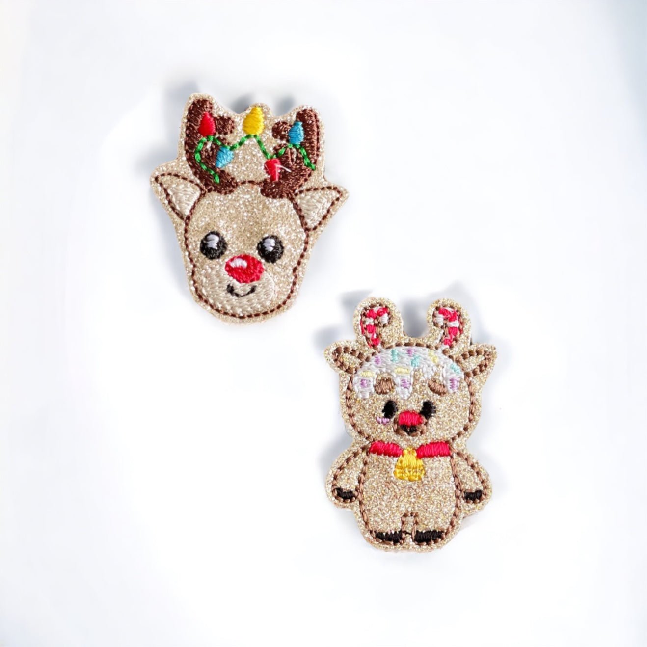 Vinyl Candy Cane Reindeer Badge Topper + Reel - | Happie Potato Image 1