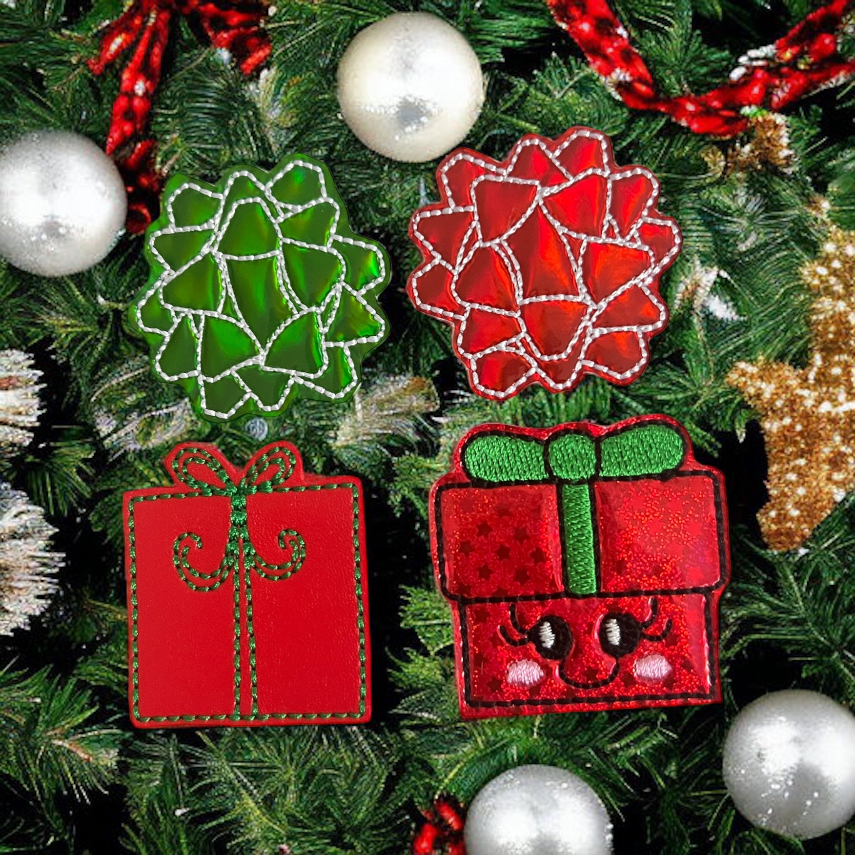 Vinyl Christmas Present Badge Topper + Reel - | Happie Potato Image 2