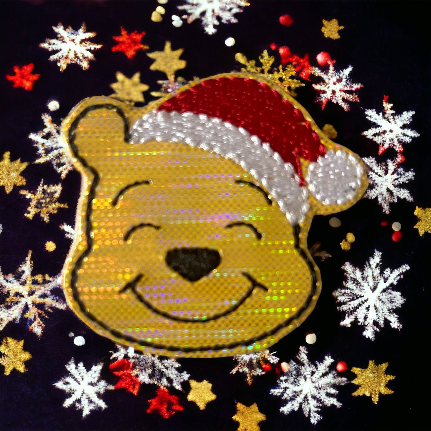 Vinyl Santa Acre Bear Badge Topper + Reel - | Happie Potato Image 2