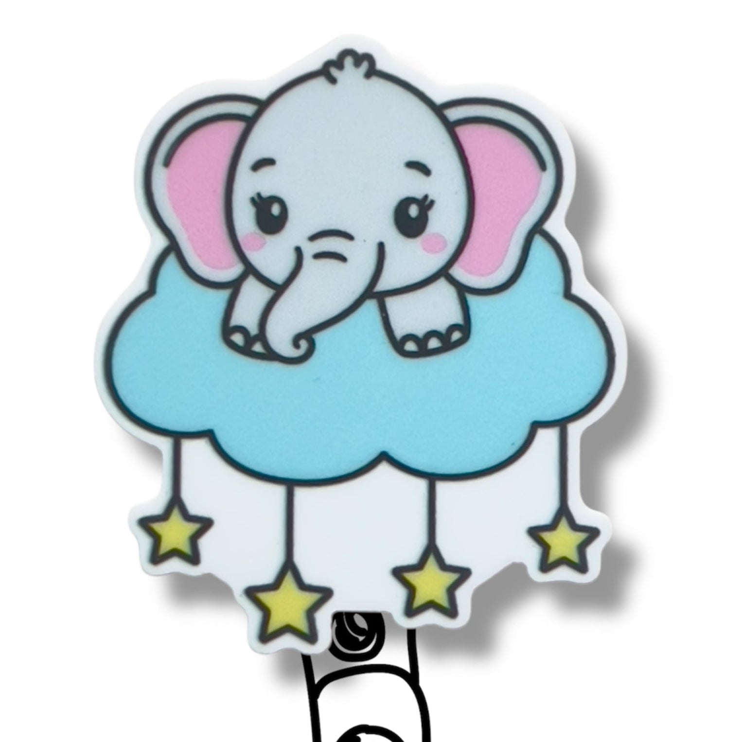 Acrylic Labor and Deliver Elephant Badge Topper + Reel - | Happie Potato Image 1