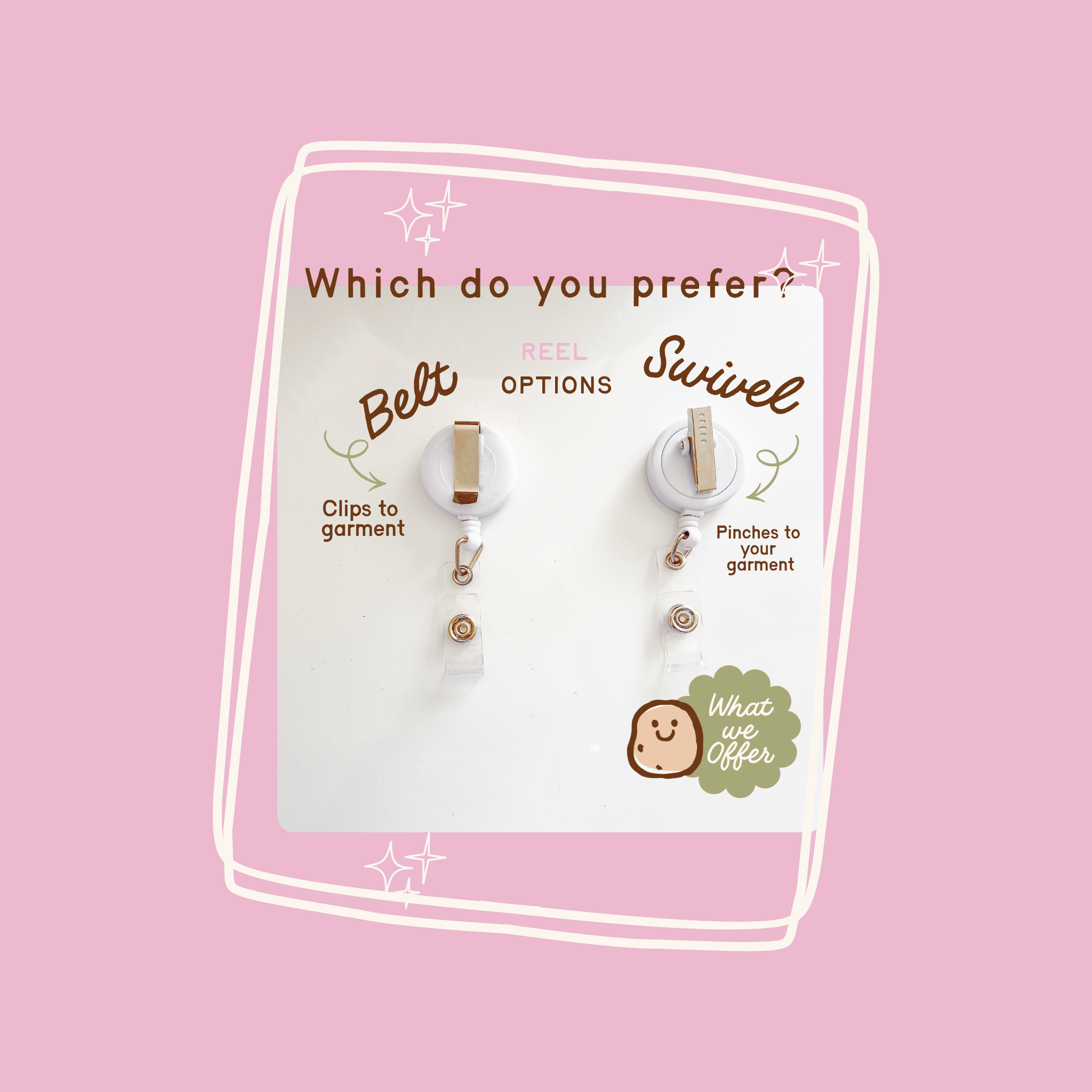 Acrylic Snooper Heart Badge Topper + Reel - | Happie Potato Image 4