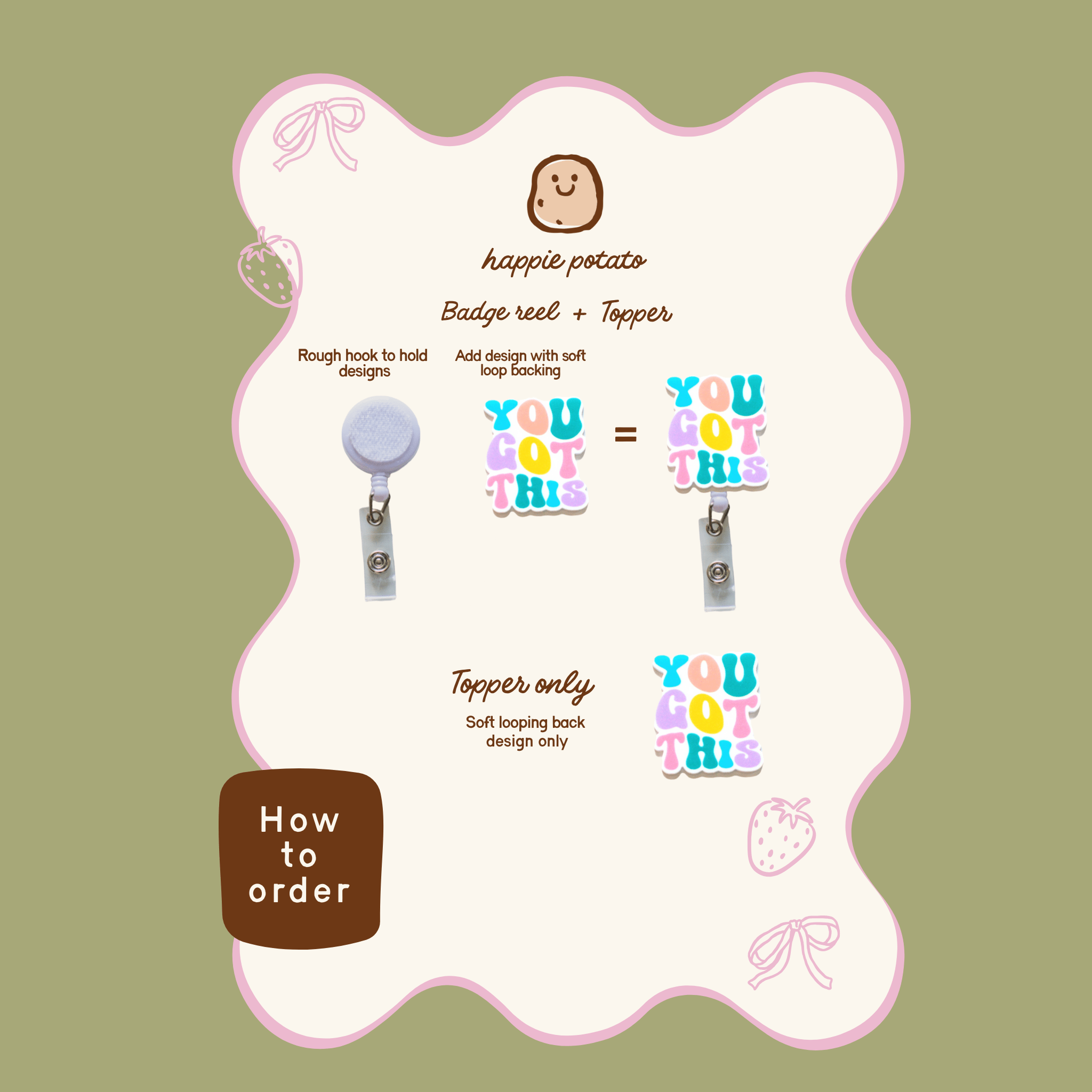 Vinyl Pink Kawaii Latte Badge Topper + Reel - | Happie Potato Image 3